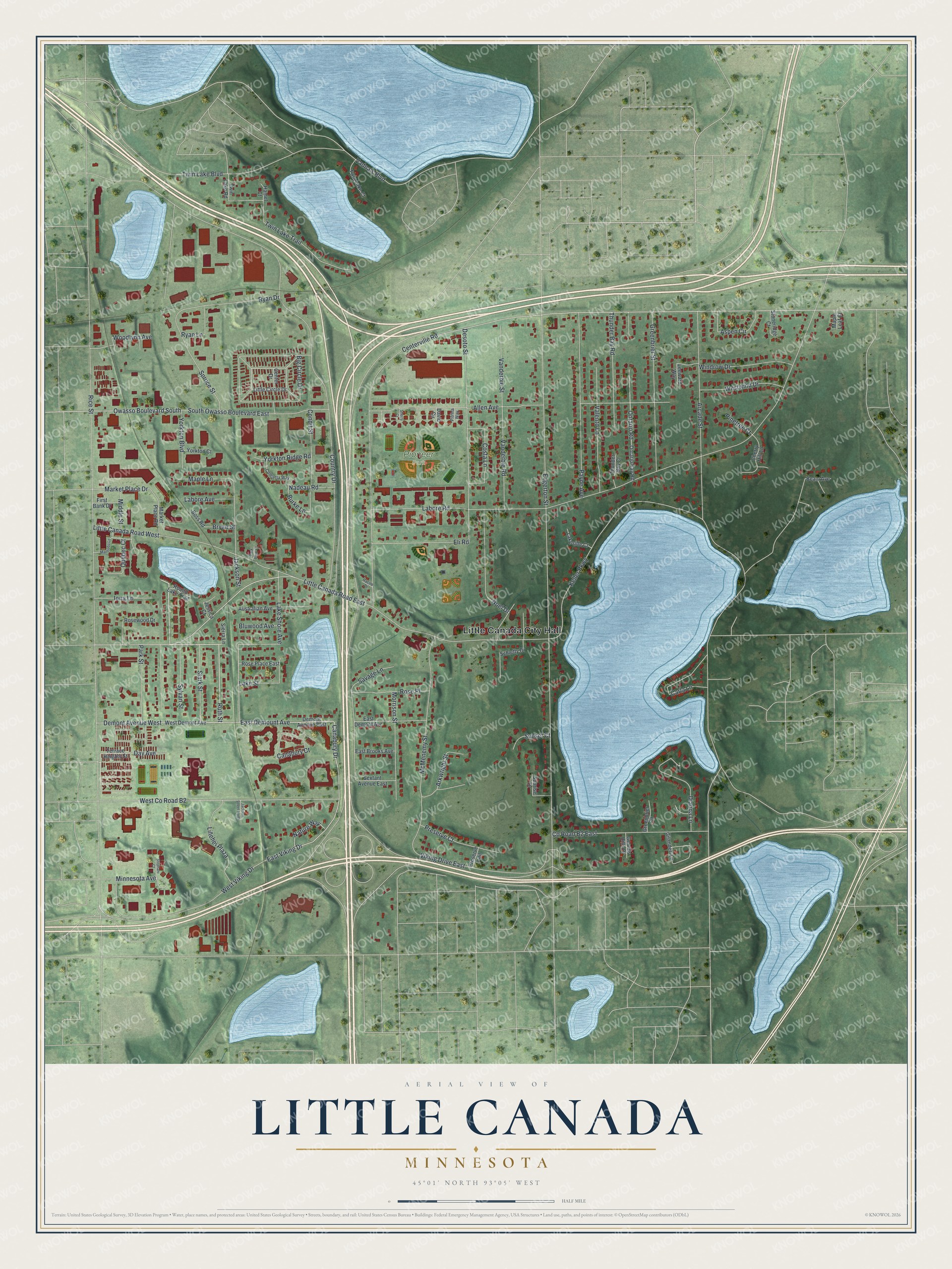 Watermarked full-map preview of Little Canada, Minnesota