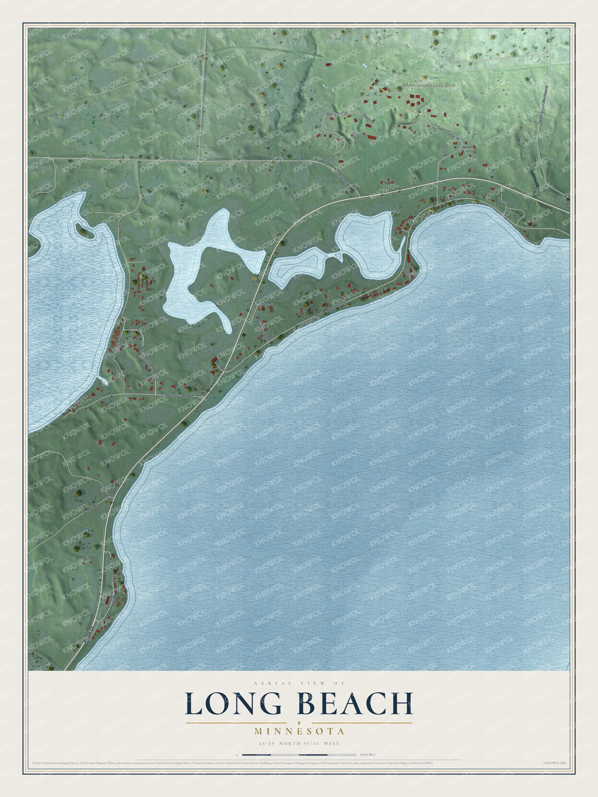 Watermarked full-map preview of Long Beach, Minnesota