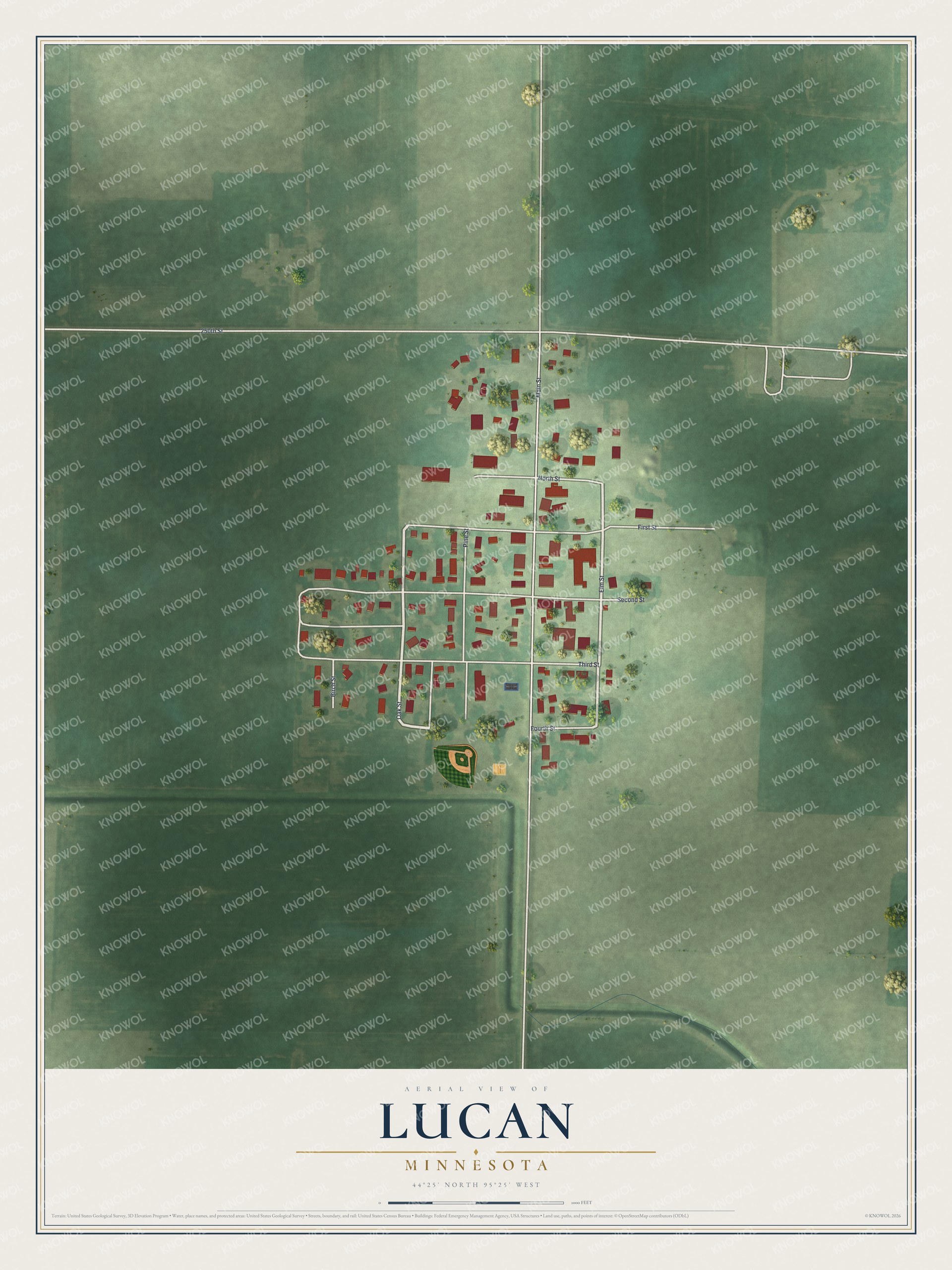 Watermarked full-map preview of Lucan, Minnesota