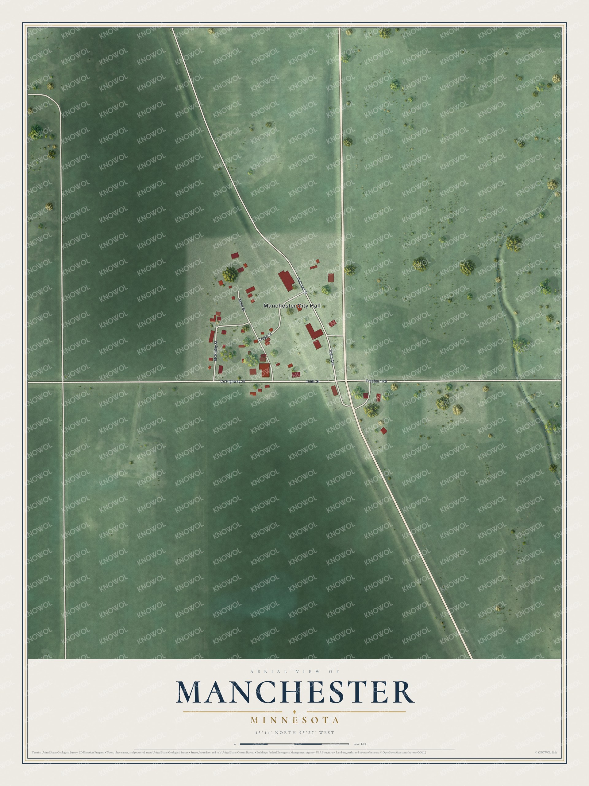 Watermarked full-map preview of Manchester, Minnesota