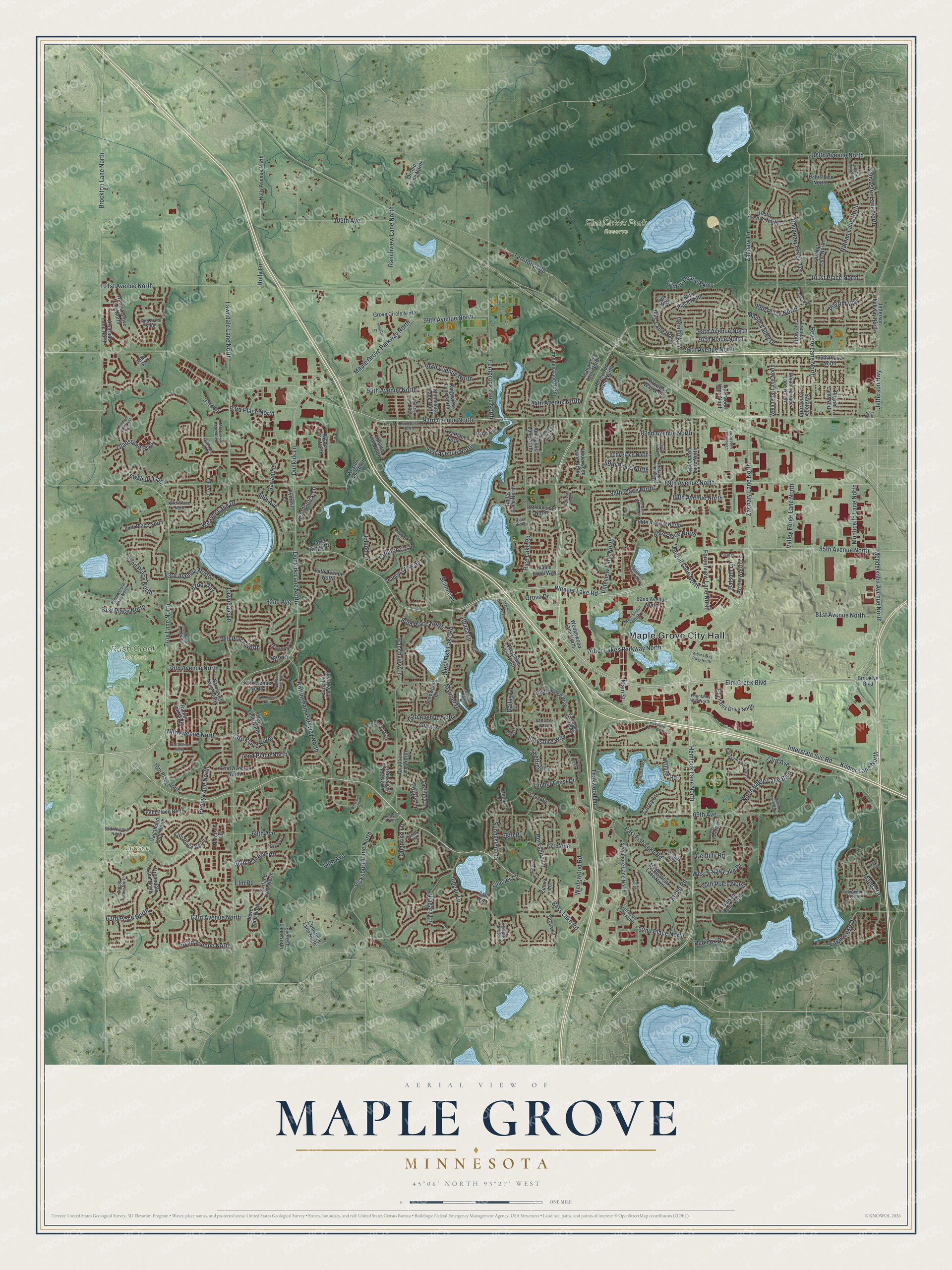 Watermarked full-map preview of Maple Grove, Minnesota