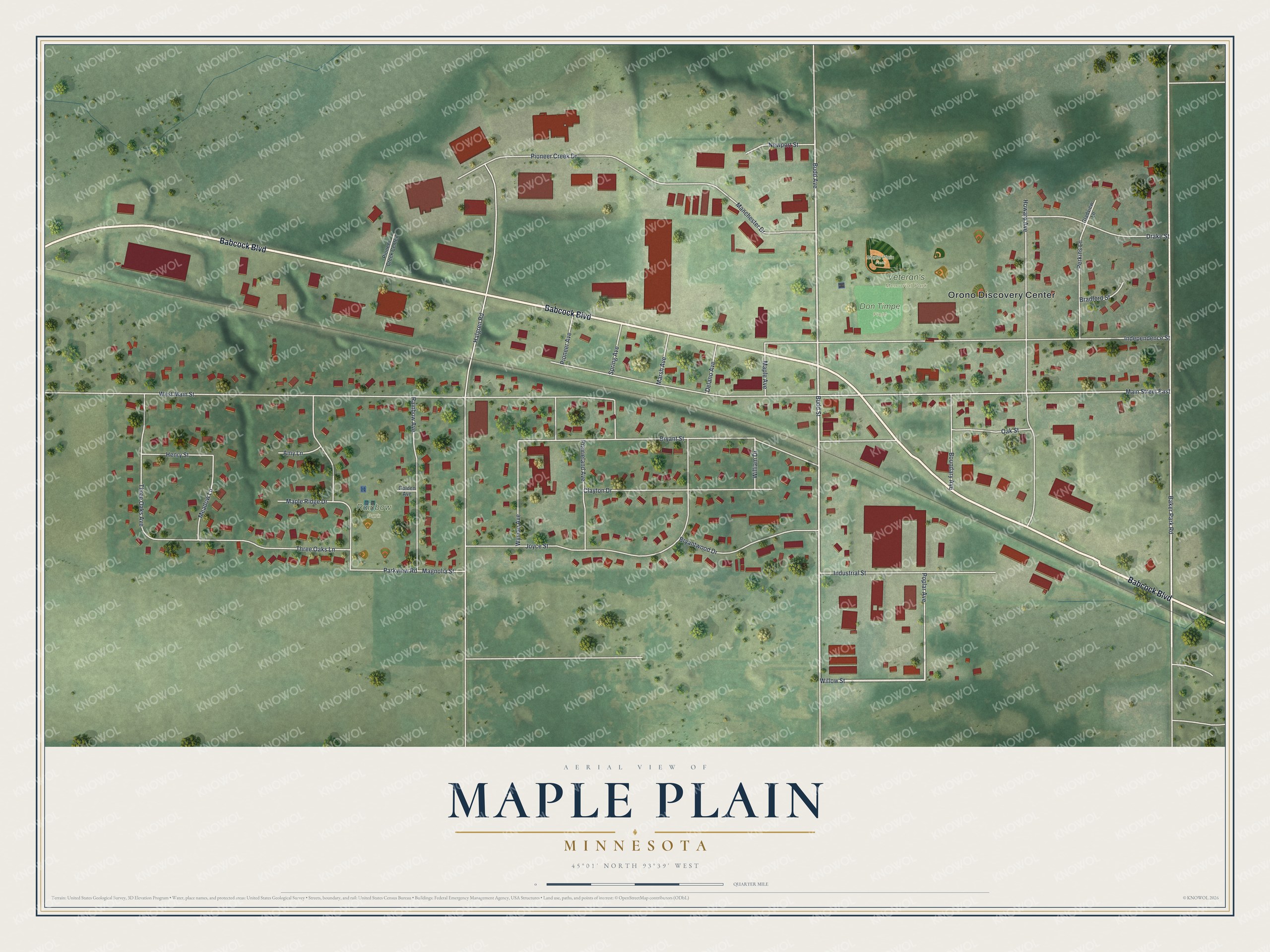 Watermarked full-map preview of Maple Plain, Minnesota