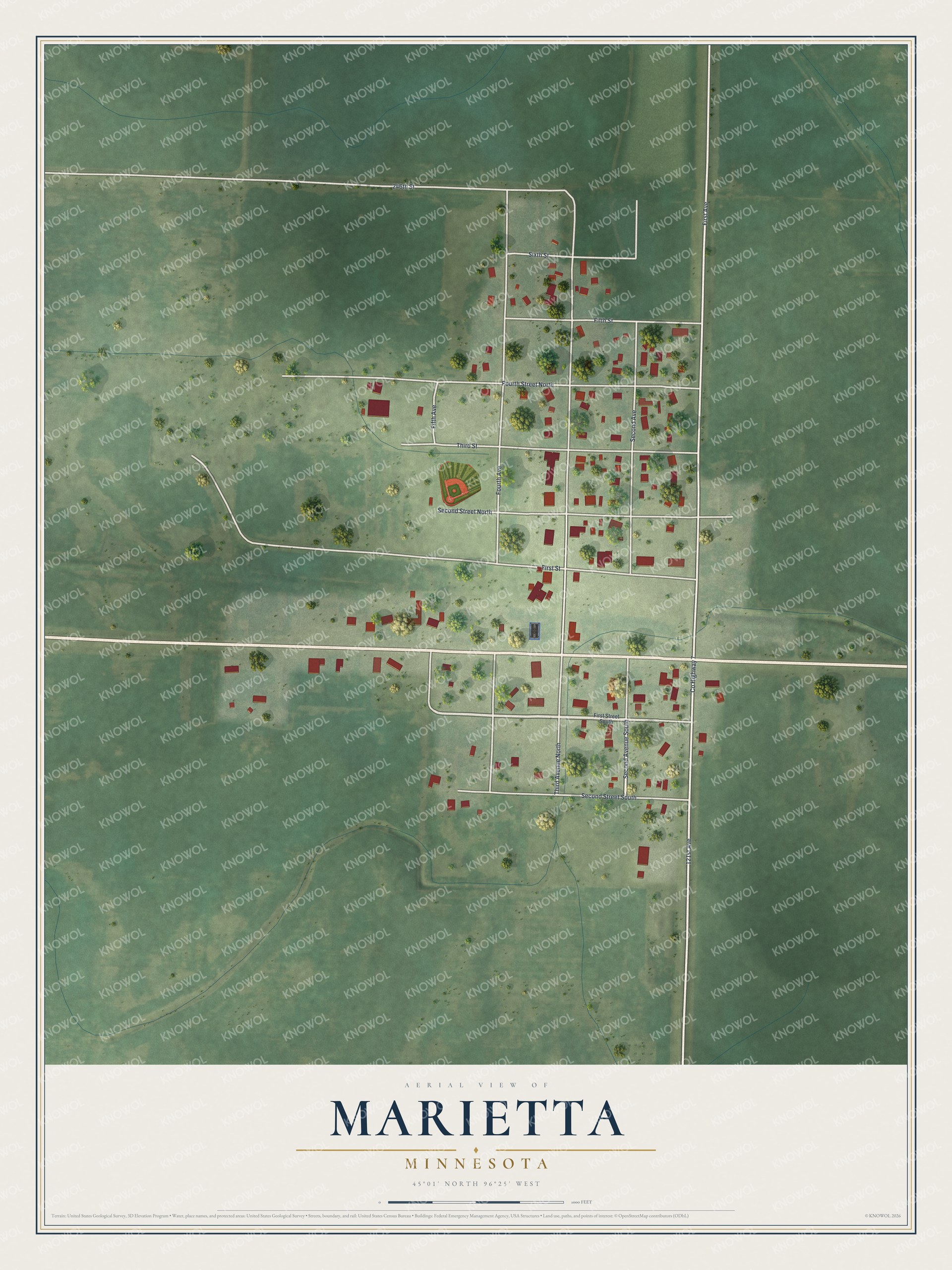 Watermarked full-map preview of Marietta, Minnesota