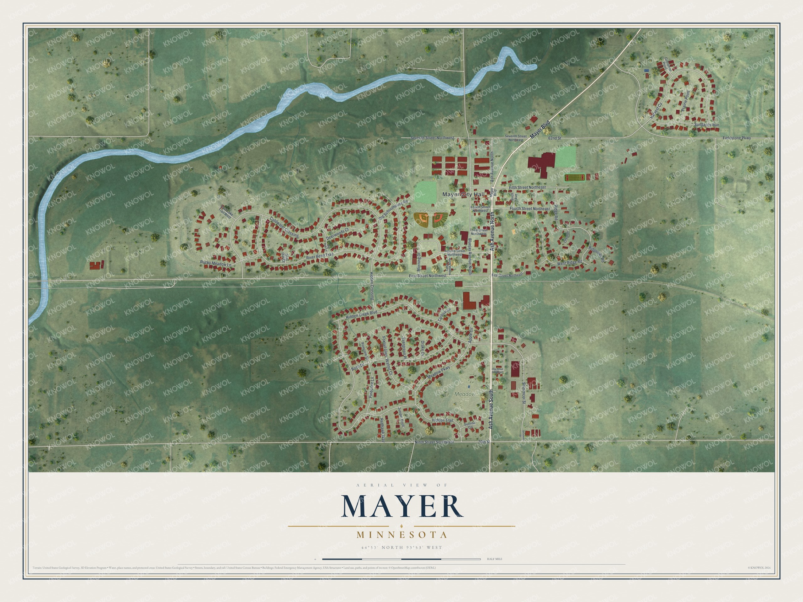 Watermarked full-map preview of Mayer, Minnesota