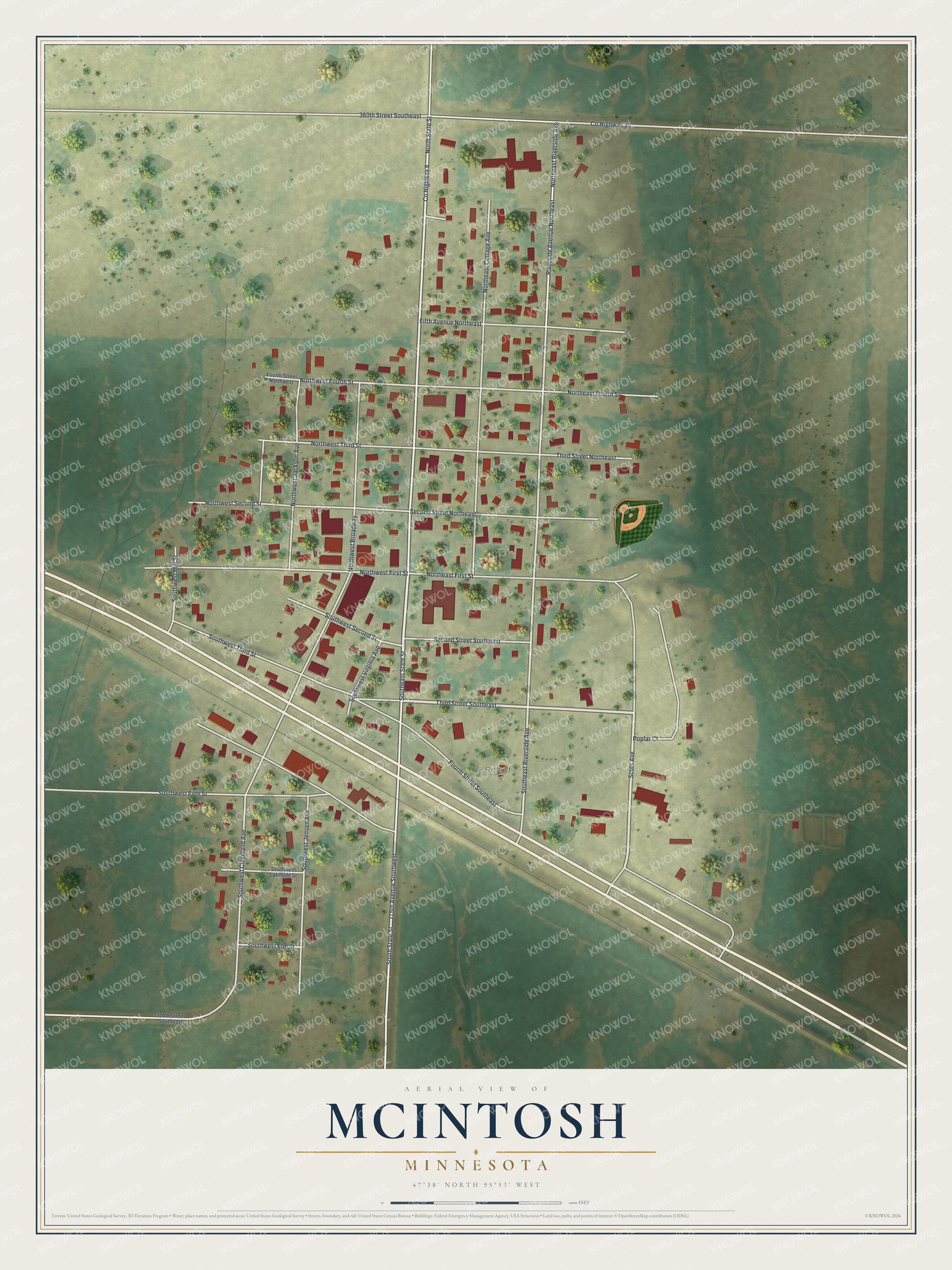 Watermarked full-map preview of McIntosh, Minnesota