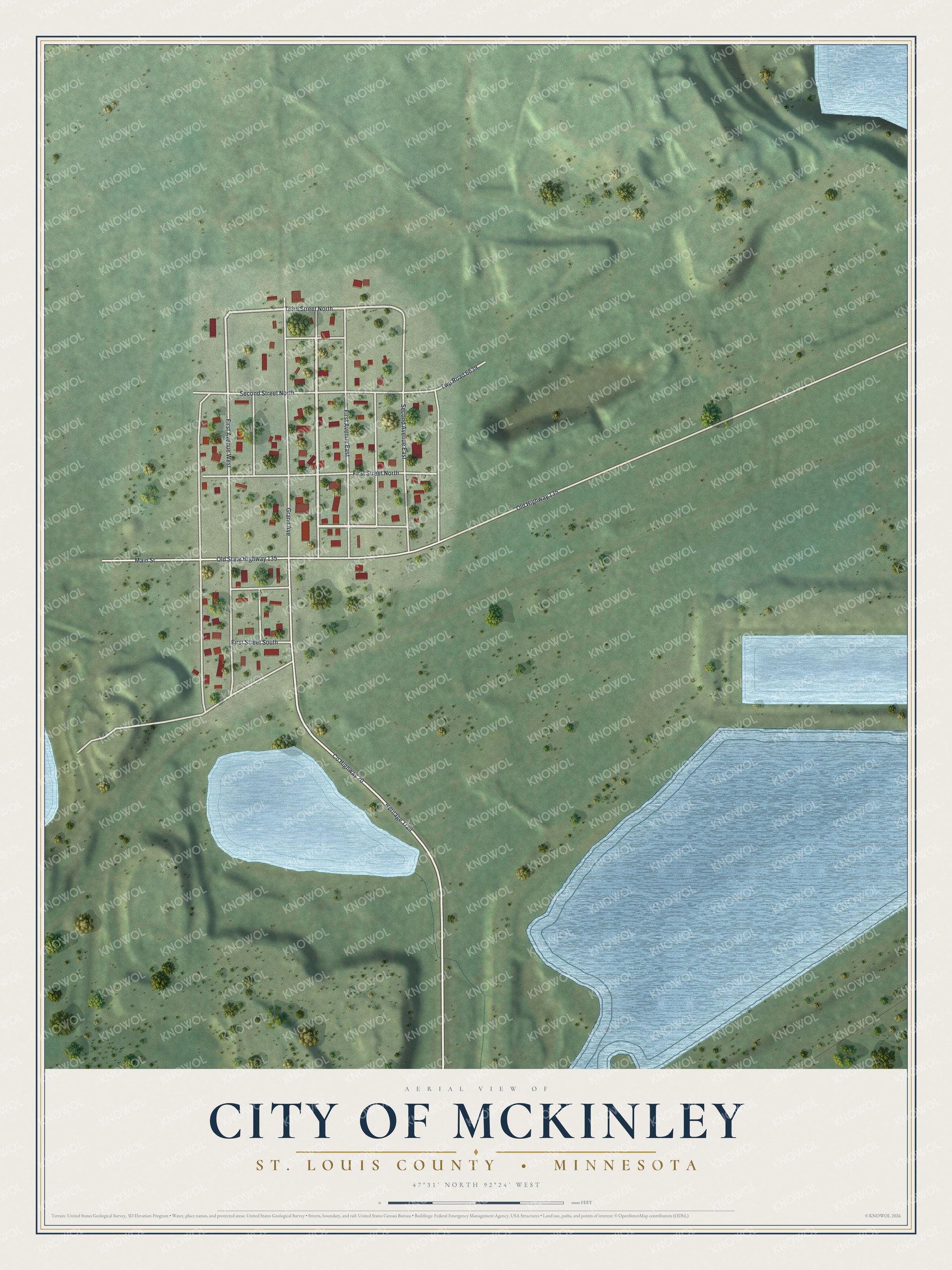 Watermarked full-map preview of City of McKinley, Minnesota