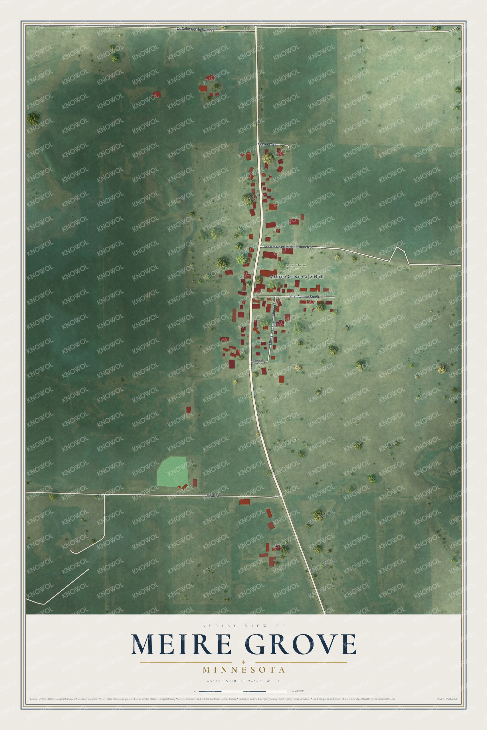 Watermarked full-map preview of Meire Grove, Minnesota