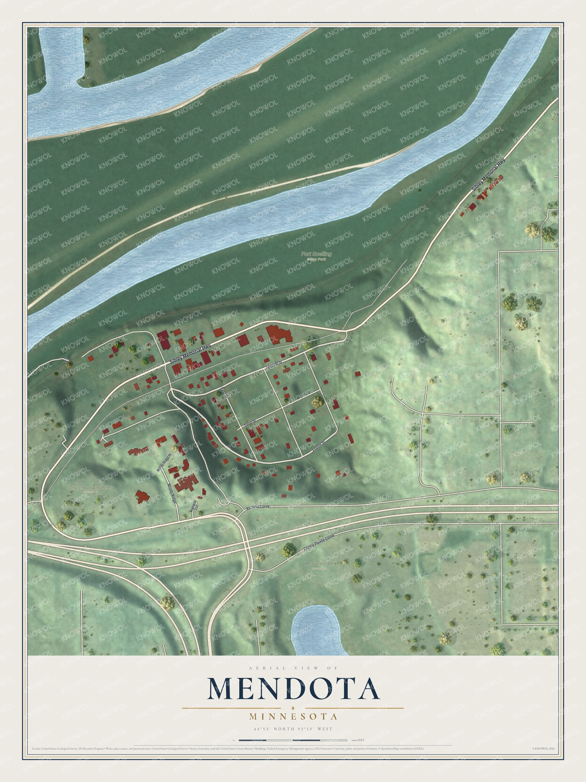 Watermarked full-map preview of Mendota, Minnesota