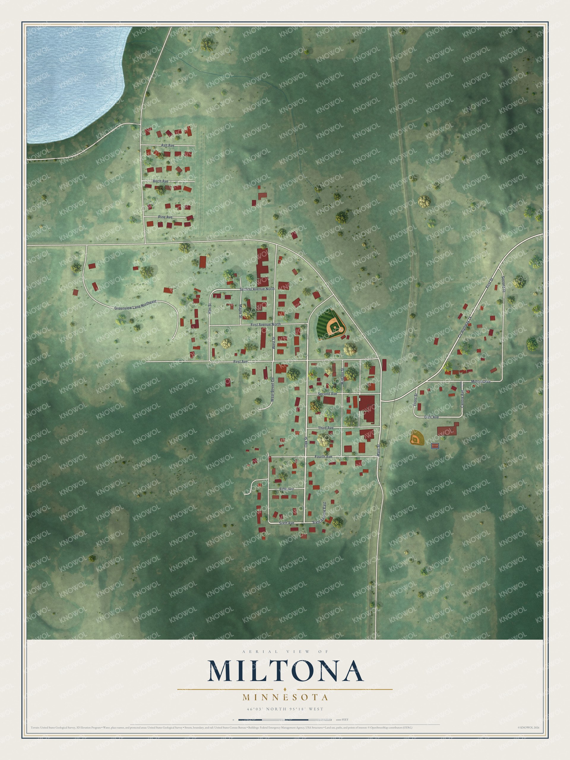 Watermarked full-map preview of Miltona, Minnesota