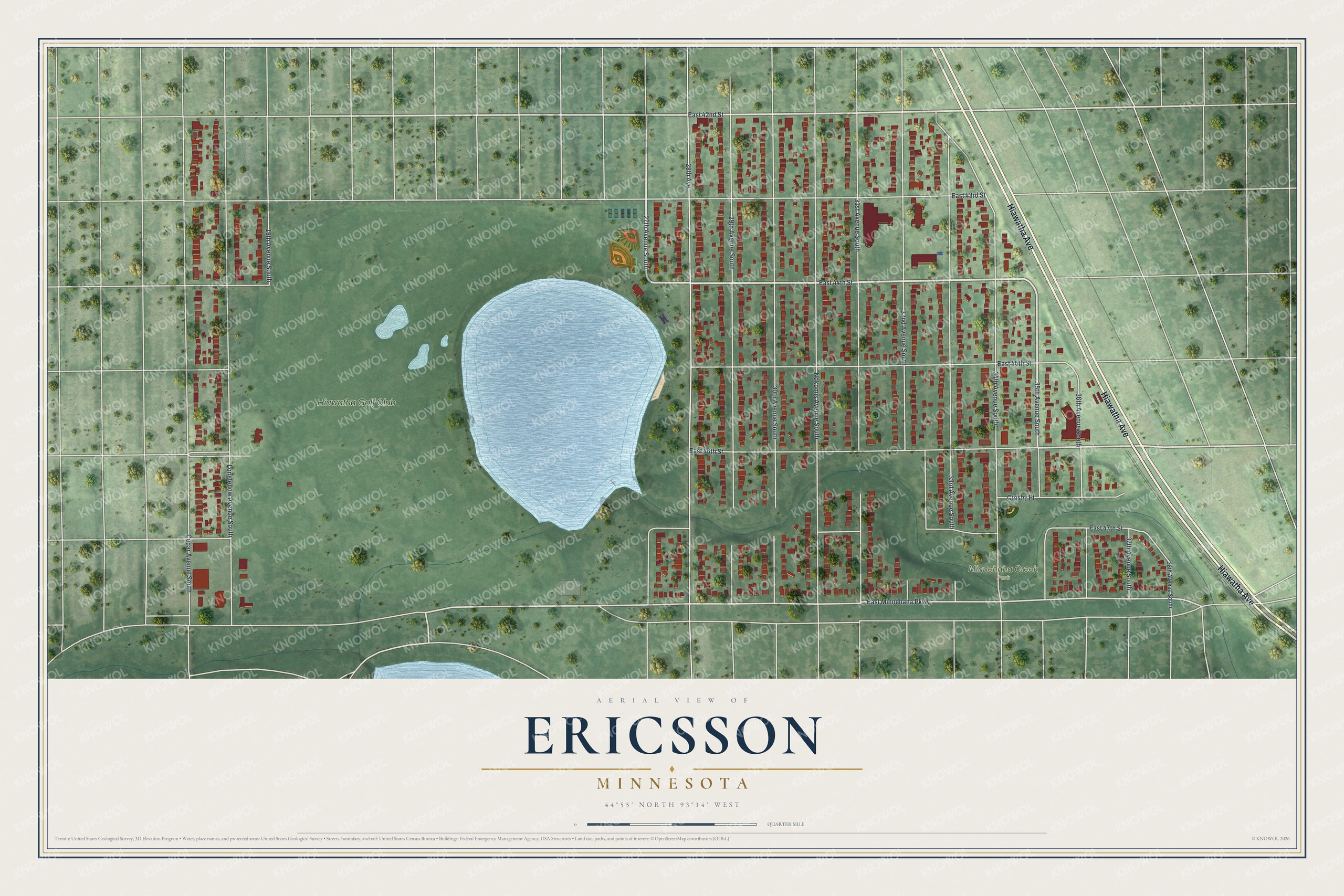 Watermarked full-map preview of Ericsson, Minnesota