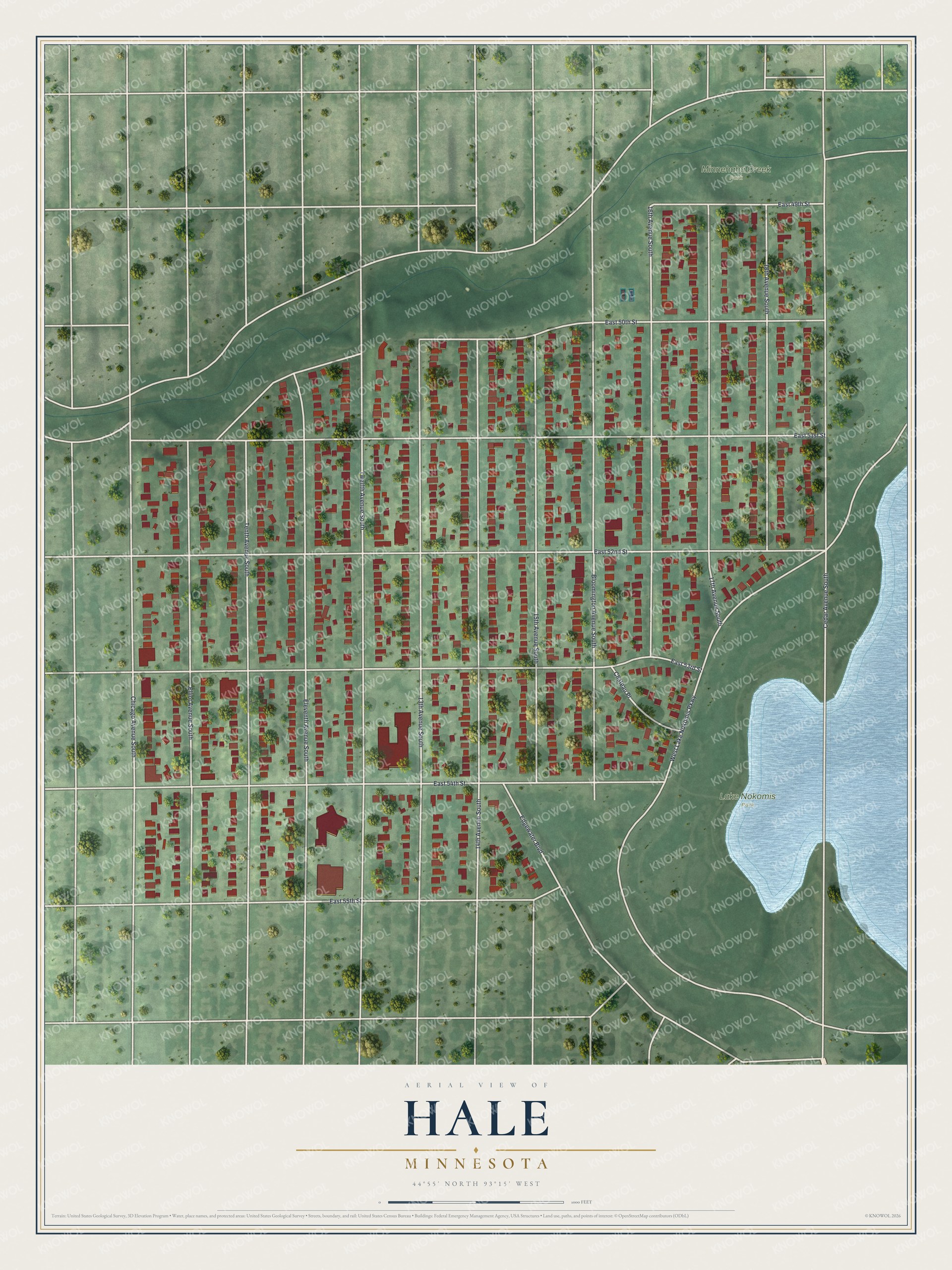 Watermarked full-map preview of Hale, Minnesota