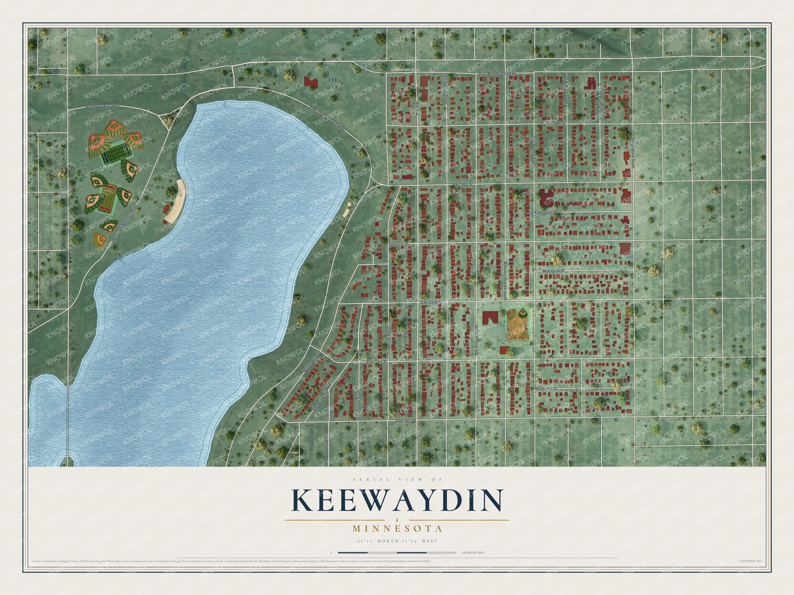 Watermarked full-map preview of Keewaydin, Minnesota
