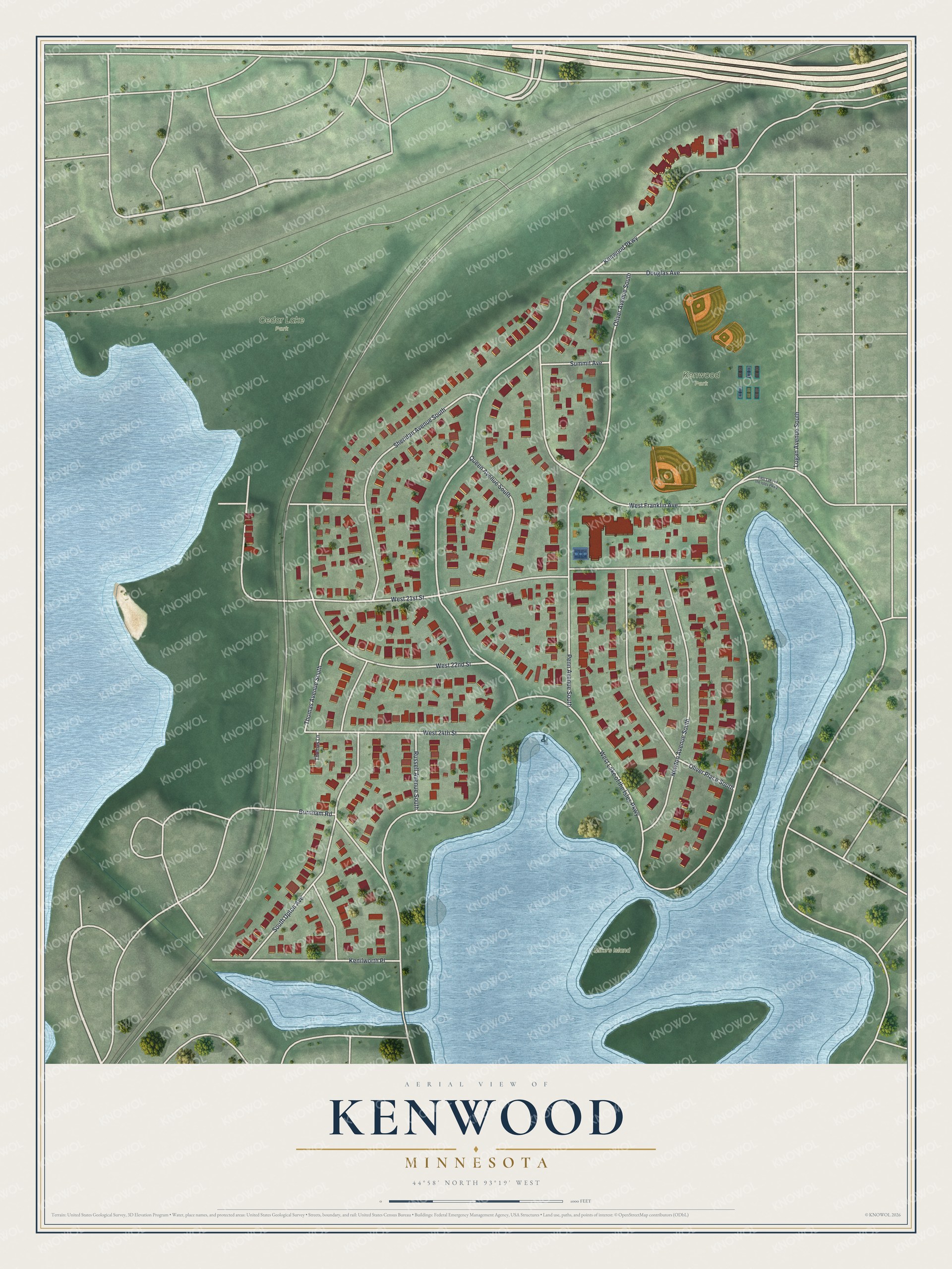 Watermarked full-map preview of Kenwood, Minnesota