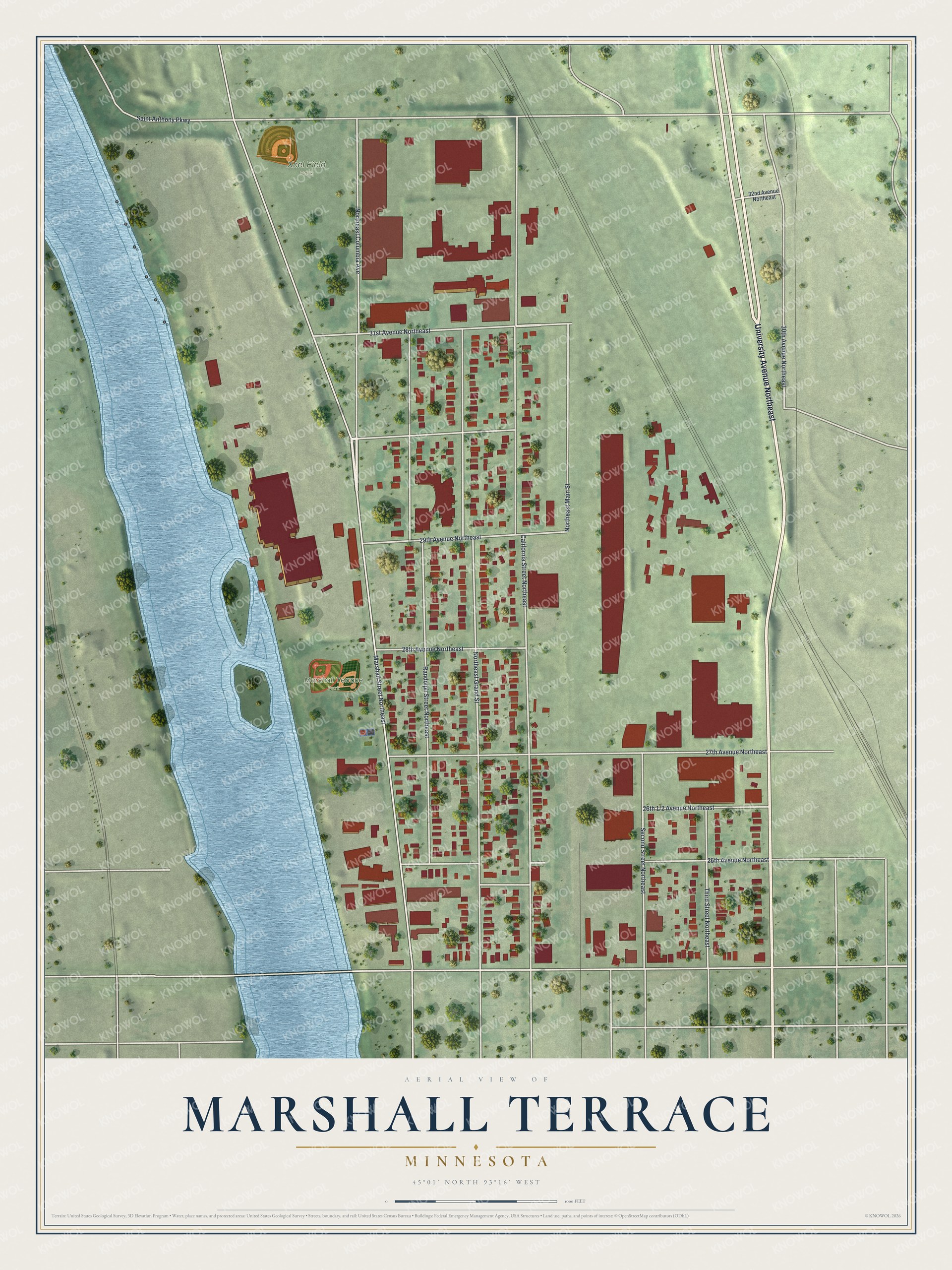 Watermarked full-map preview of Marshall Terrace, Minnesota