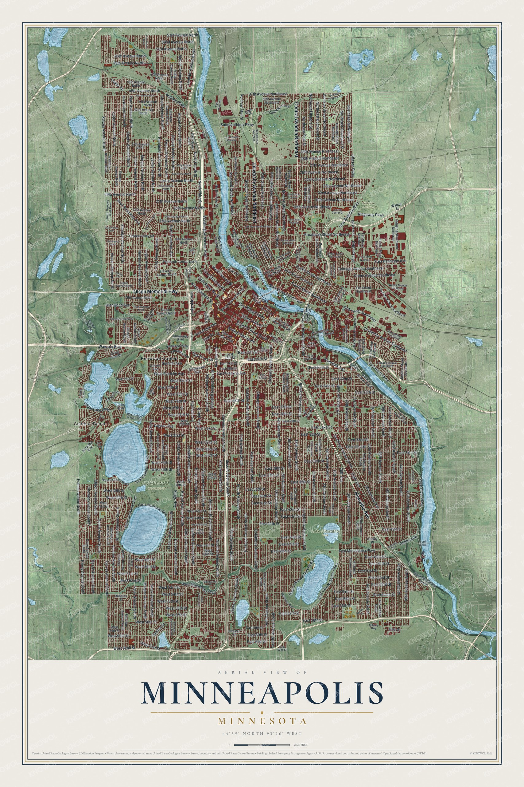 Watermarked full-map preview of Minneapolis, Minnesota
