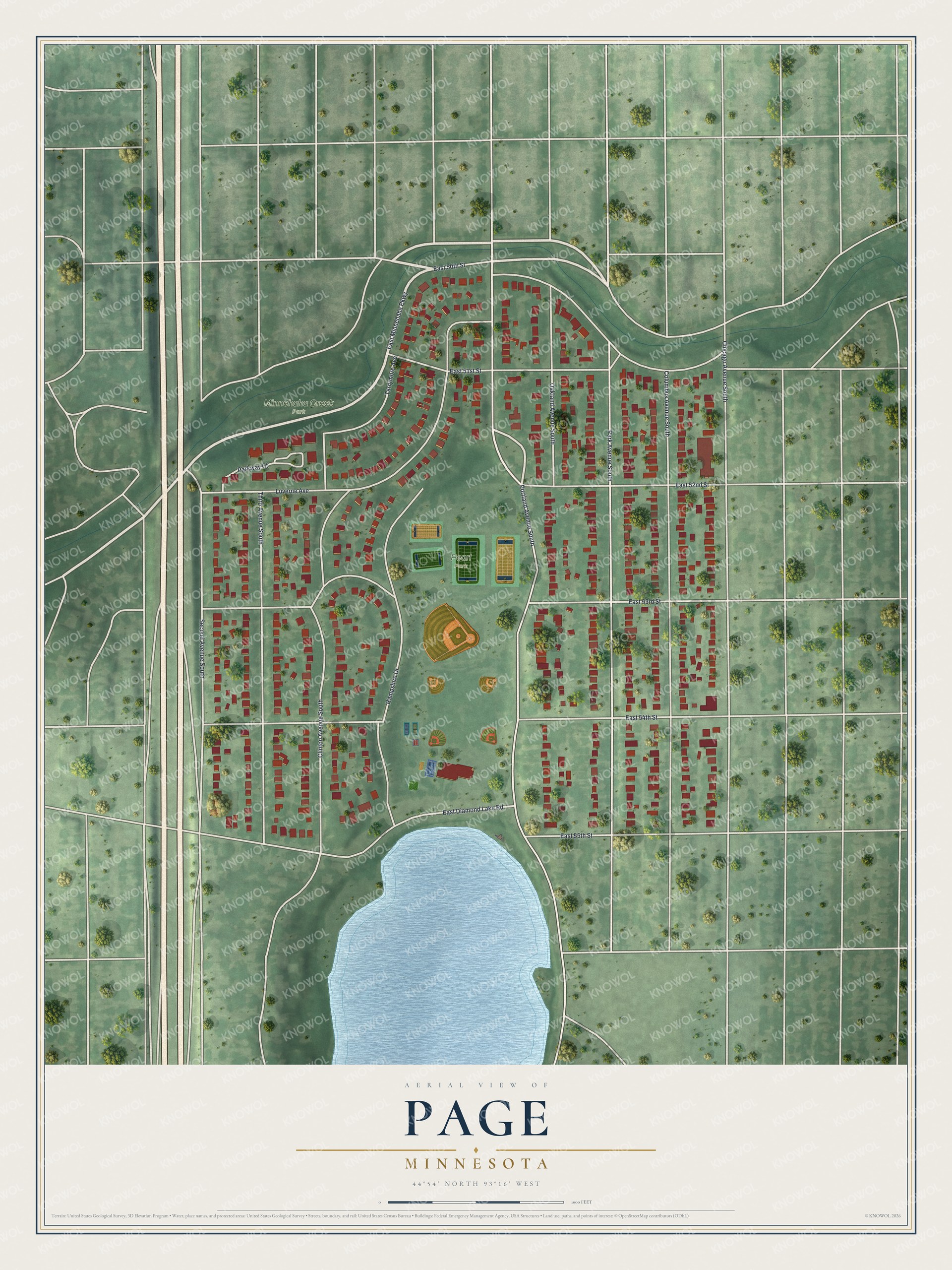 Watermarked full-map preview of Page, Minnesota