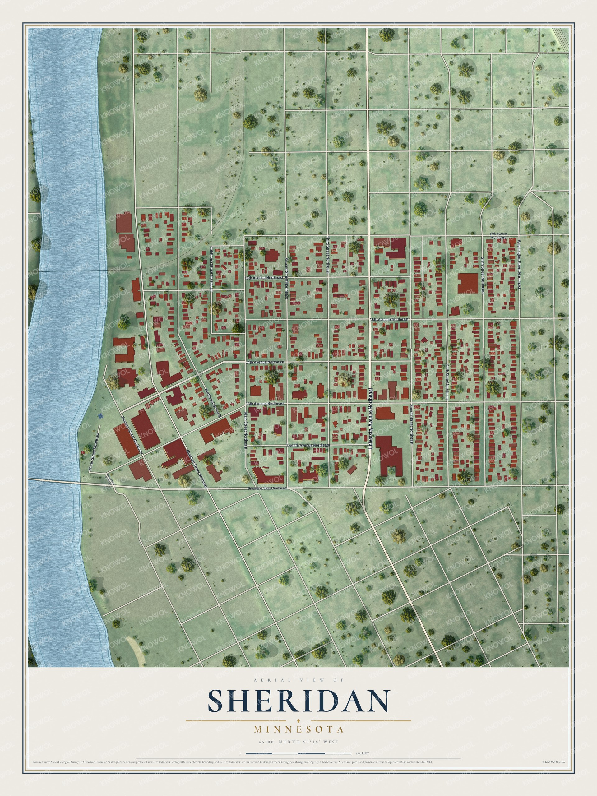 Watermarked full-map preview of Sheridan, Minnesota