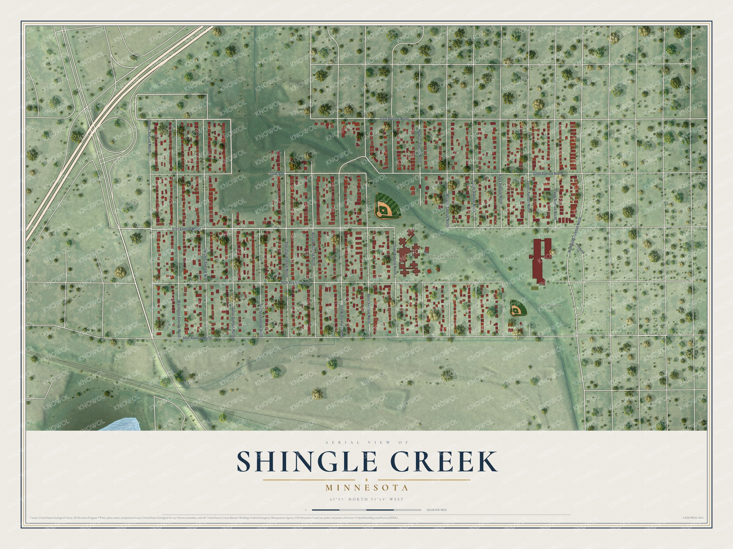 Watermarked full-map preview of Shingle Creek, Minnesota