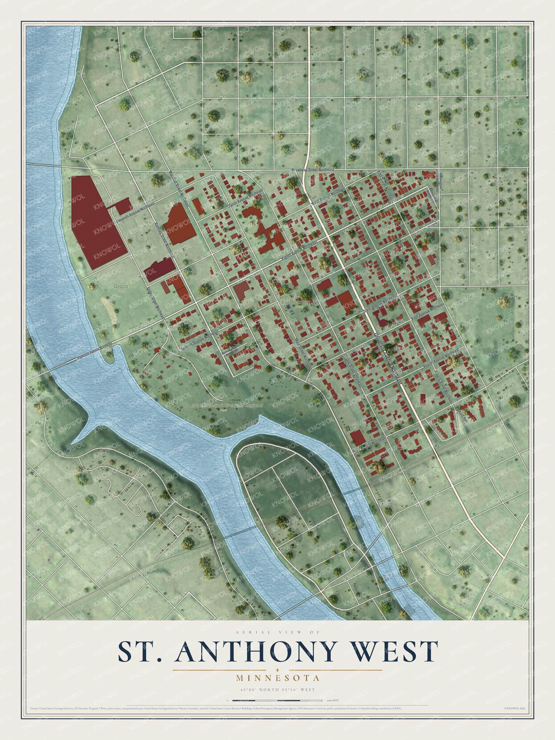 Watermarked full-map preview of St. Anthony West, Minnesota