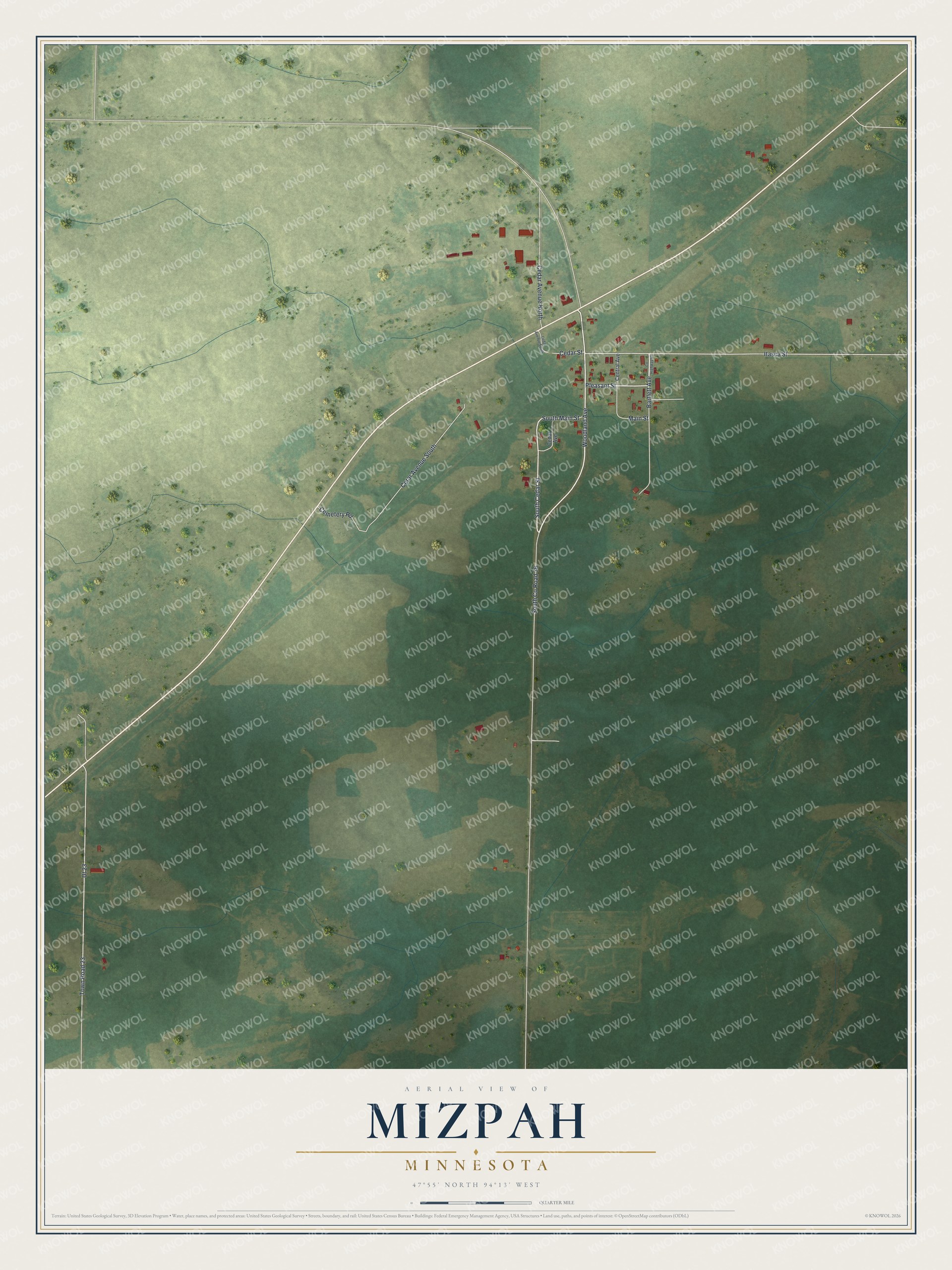 Watermarked full-map preview of Mizpah, Minnesota