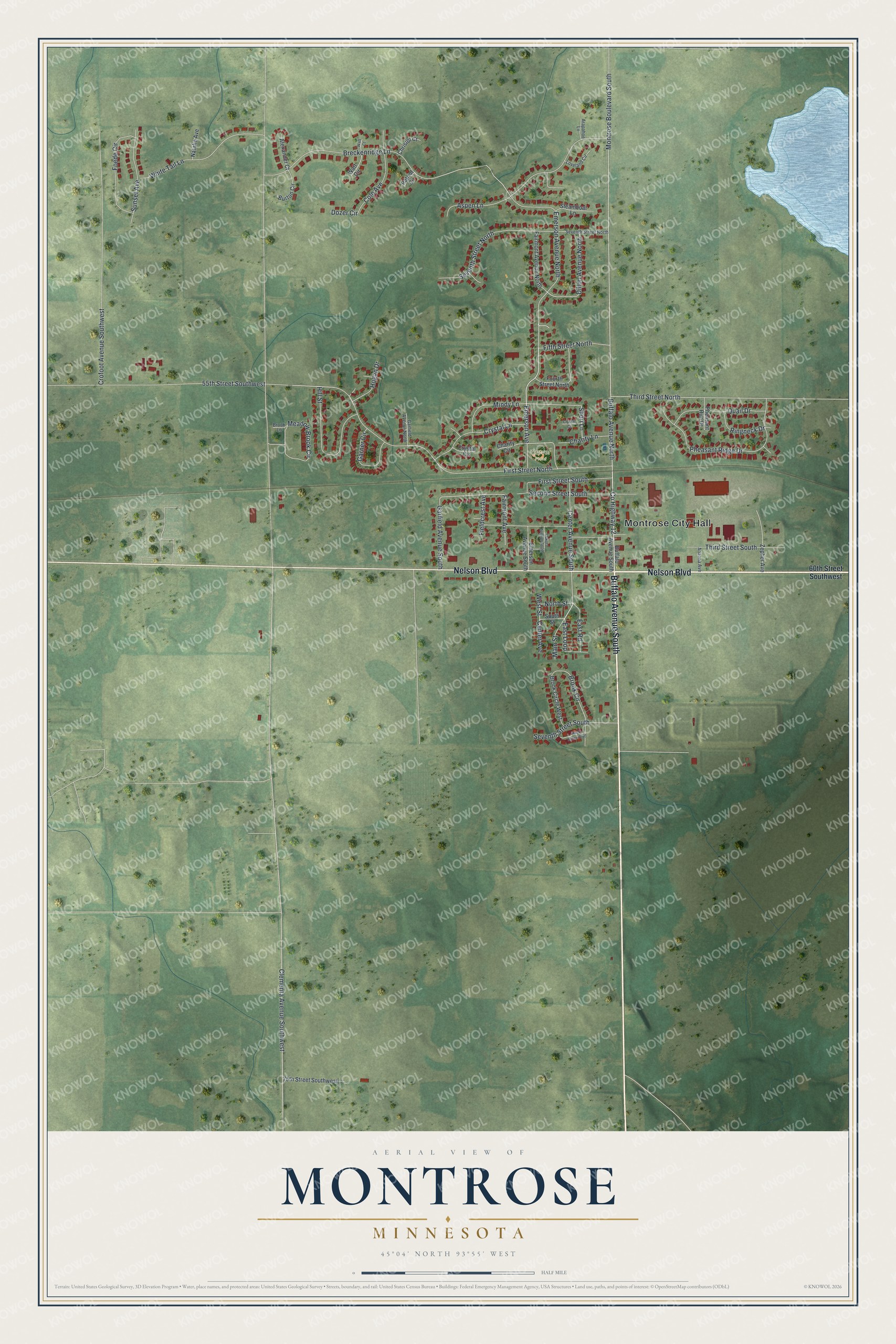 Watermarked full-map preview of Montrose, Minnesota