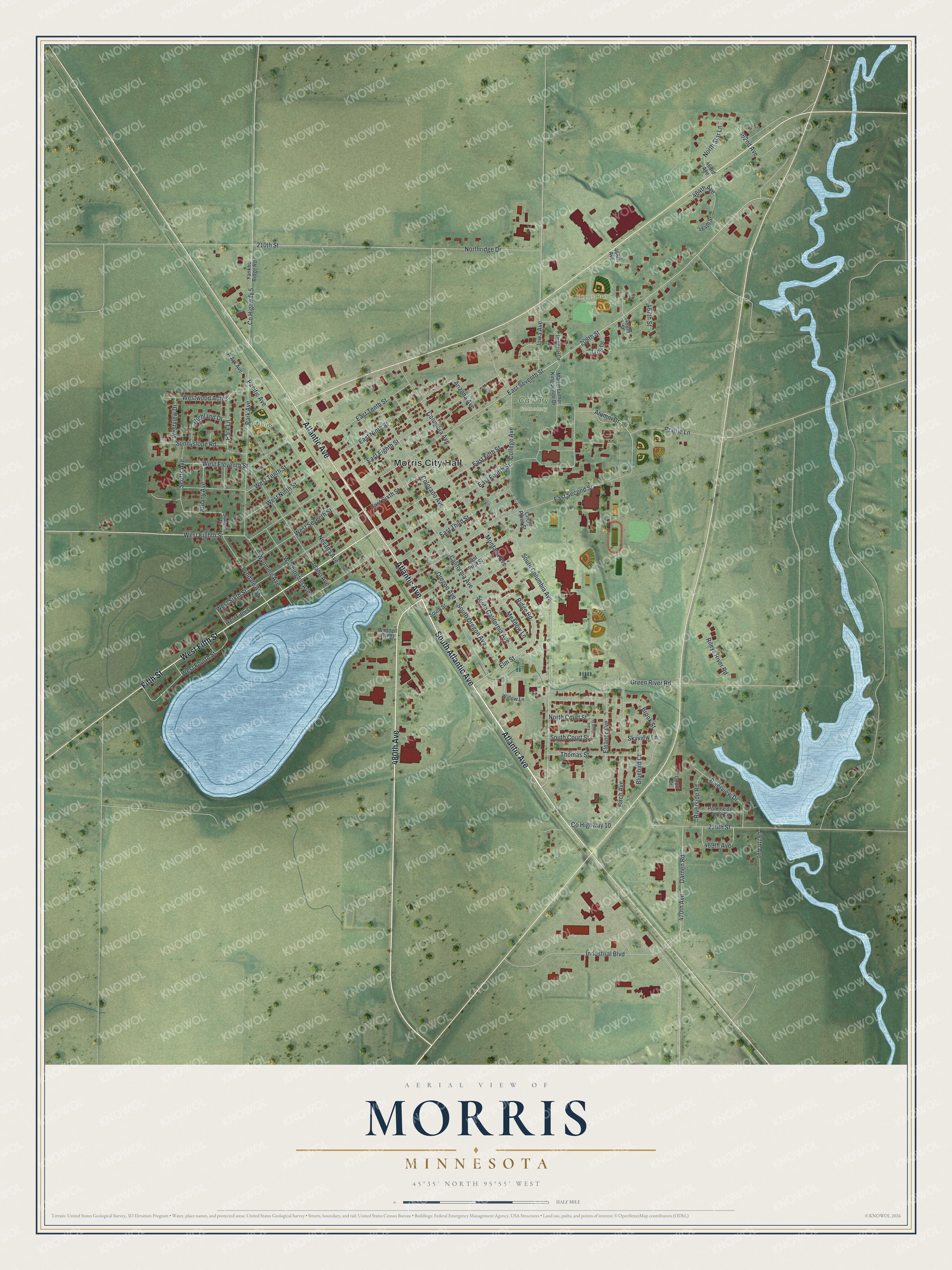 Watermarked full-map preview of Morris, Minnesota