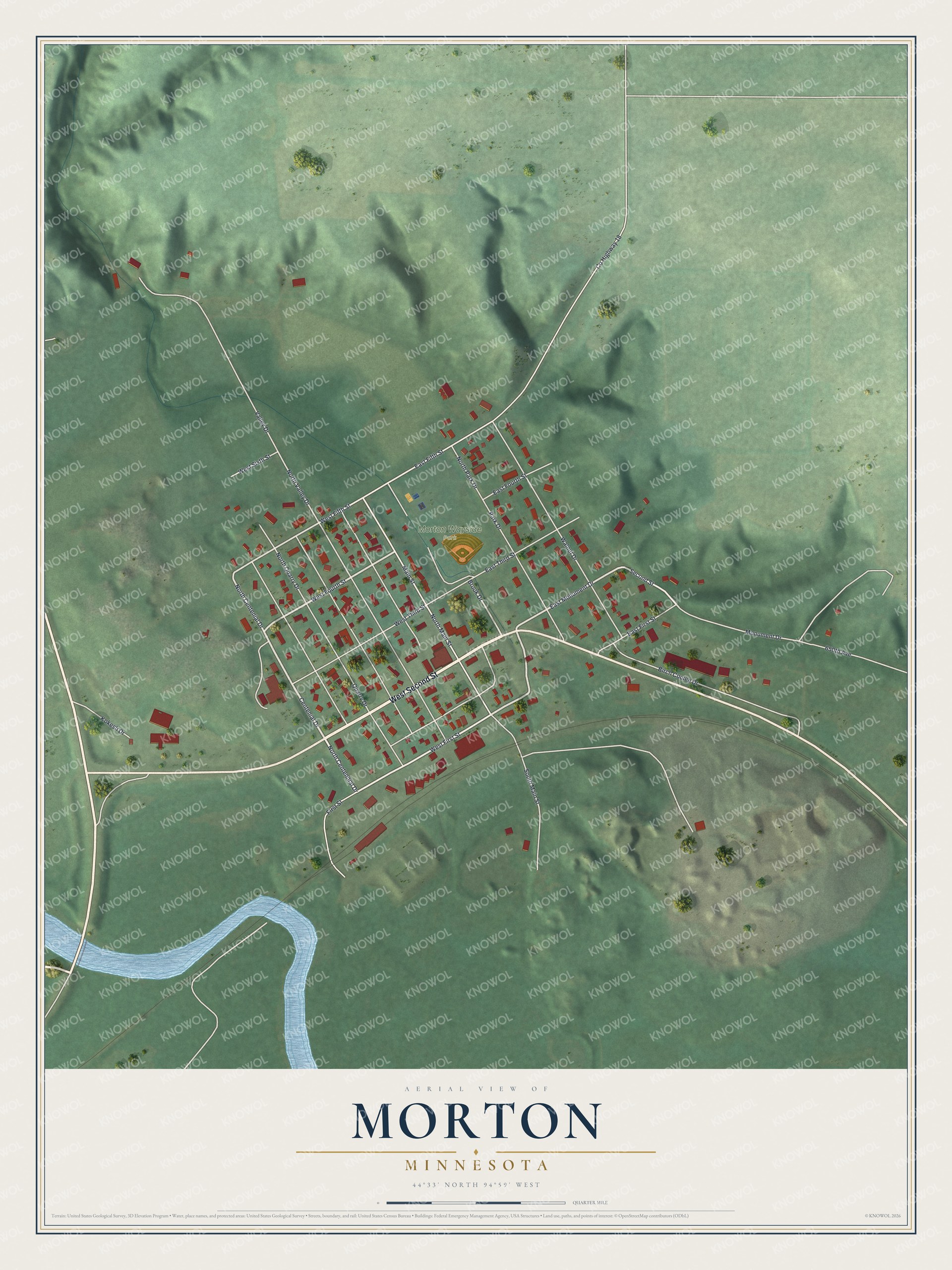 Watermarked full-map preview of Morton, Minnesota
