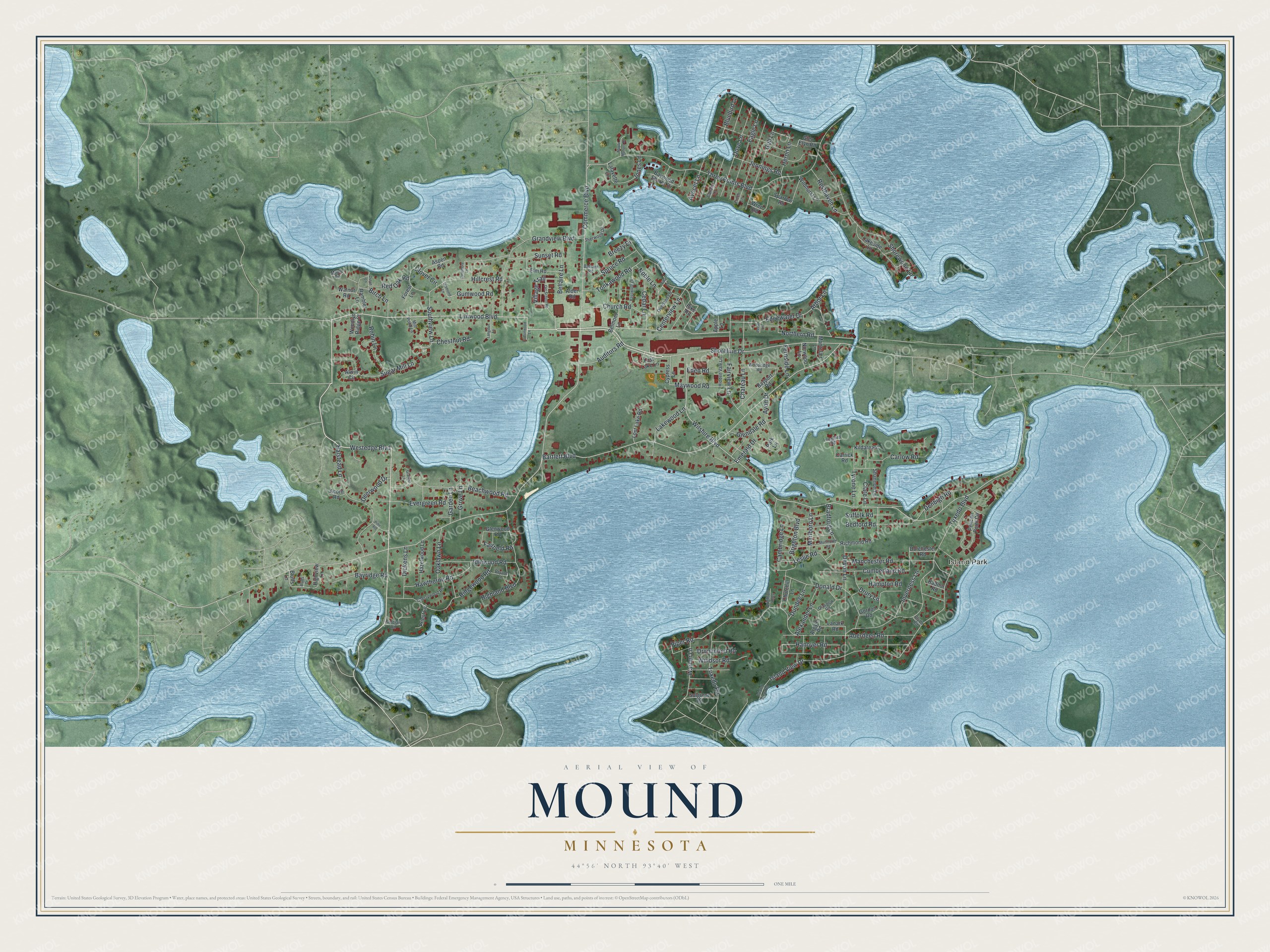 Watermarked full-map preview of Mound, Minnesota