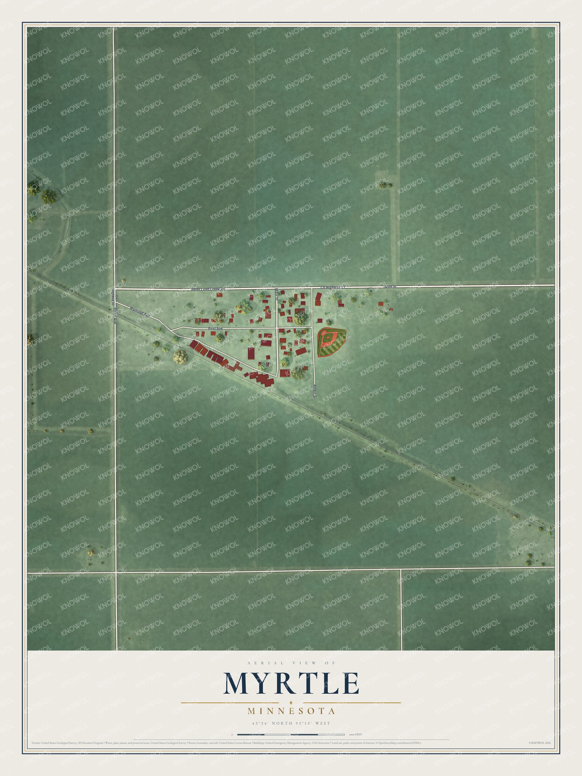 Watermarked full-map preview of Myrtle, Minnesota