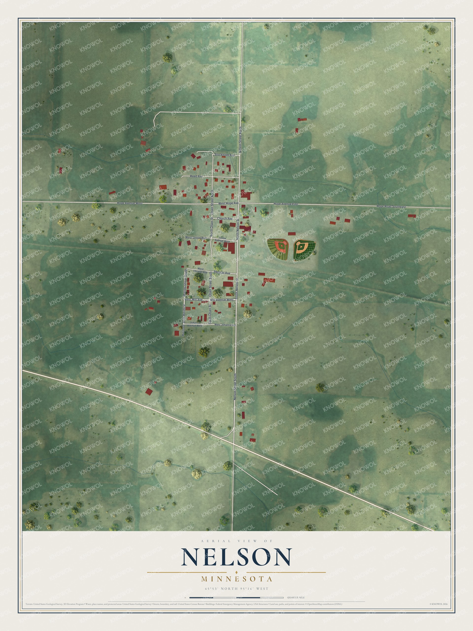 Watermarked full-map preview of Nelson, Minnesota