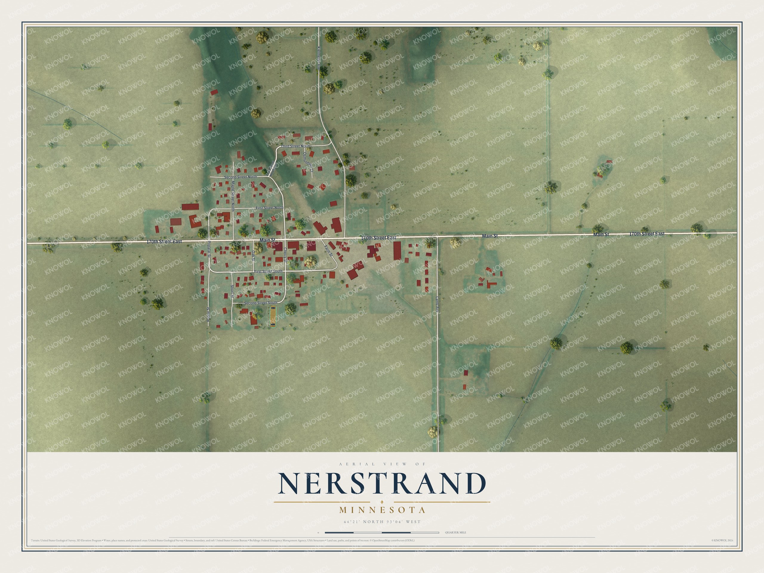 Watermarked full-map preview of Nerstrand, Minnesota