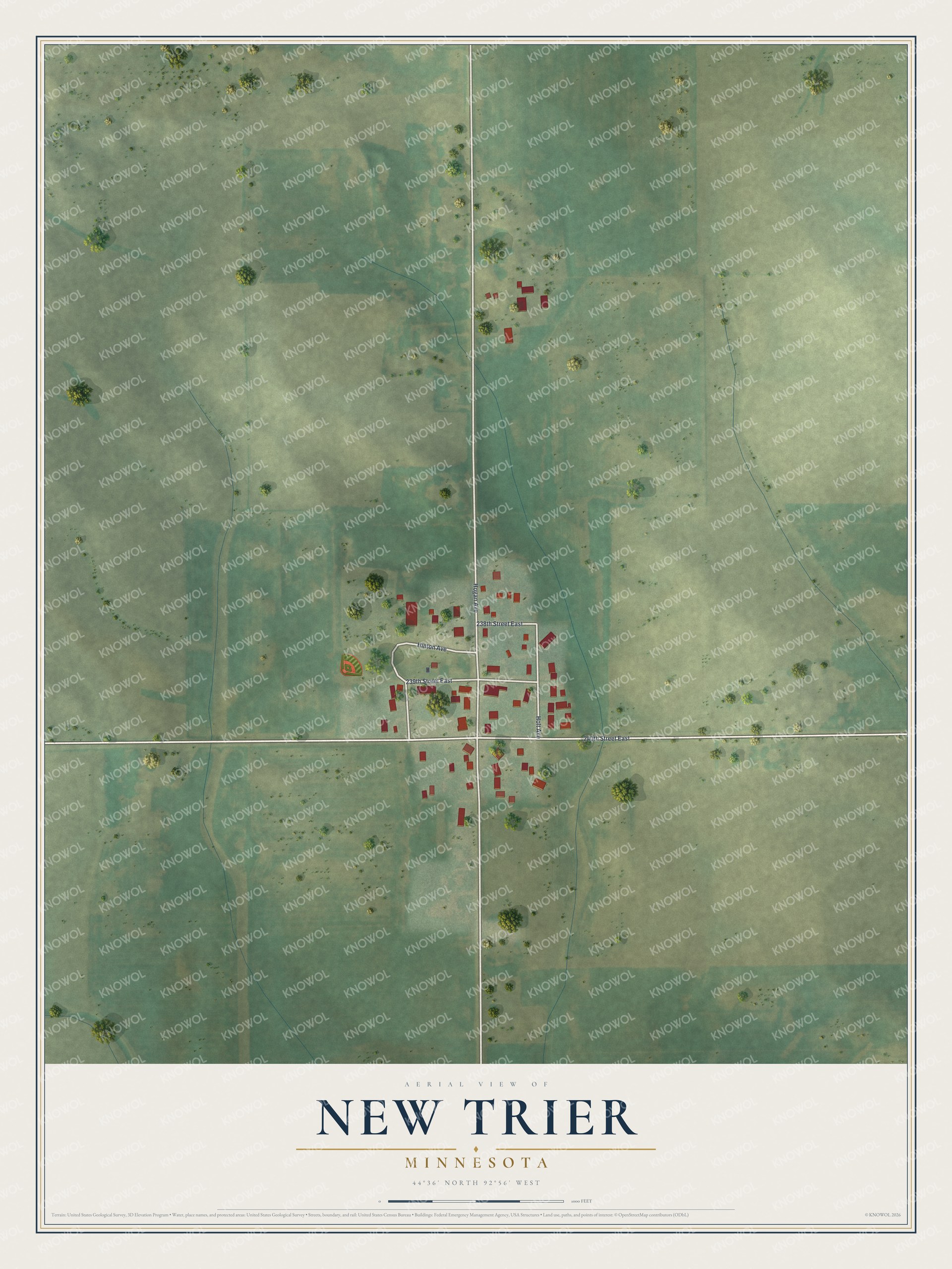 Watermarked full-map preview of New Trier, Minnesota