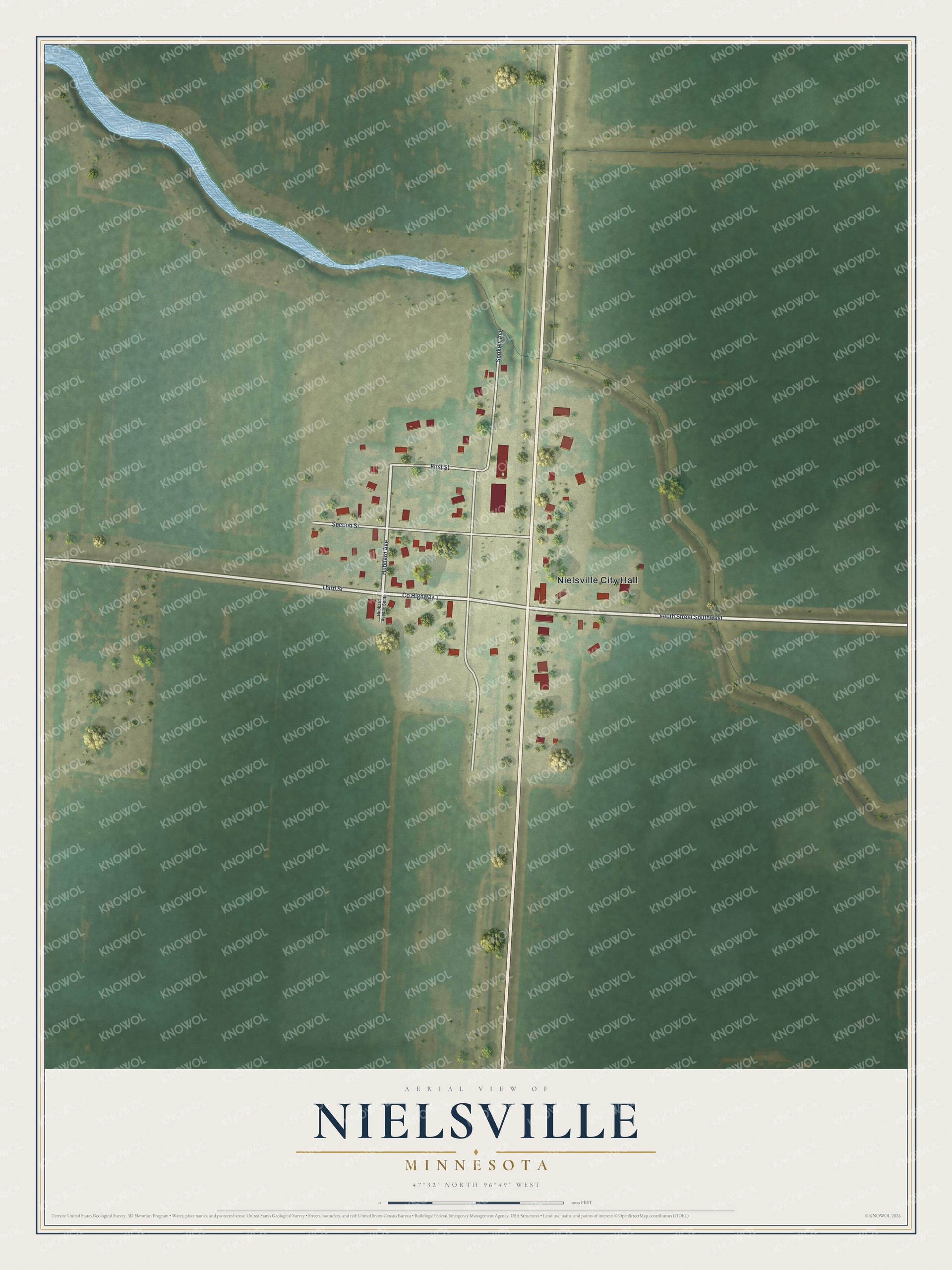 Watermarked full-map preview of Nielsville, Minnesota