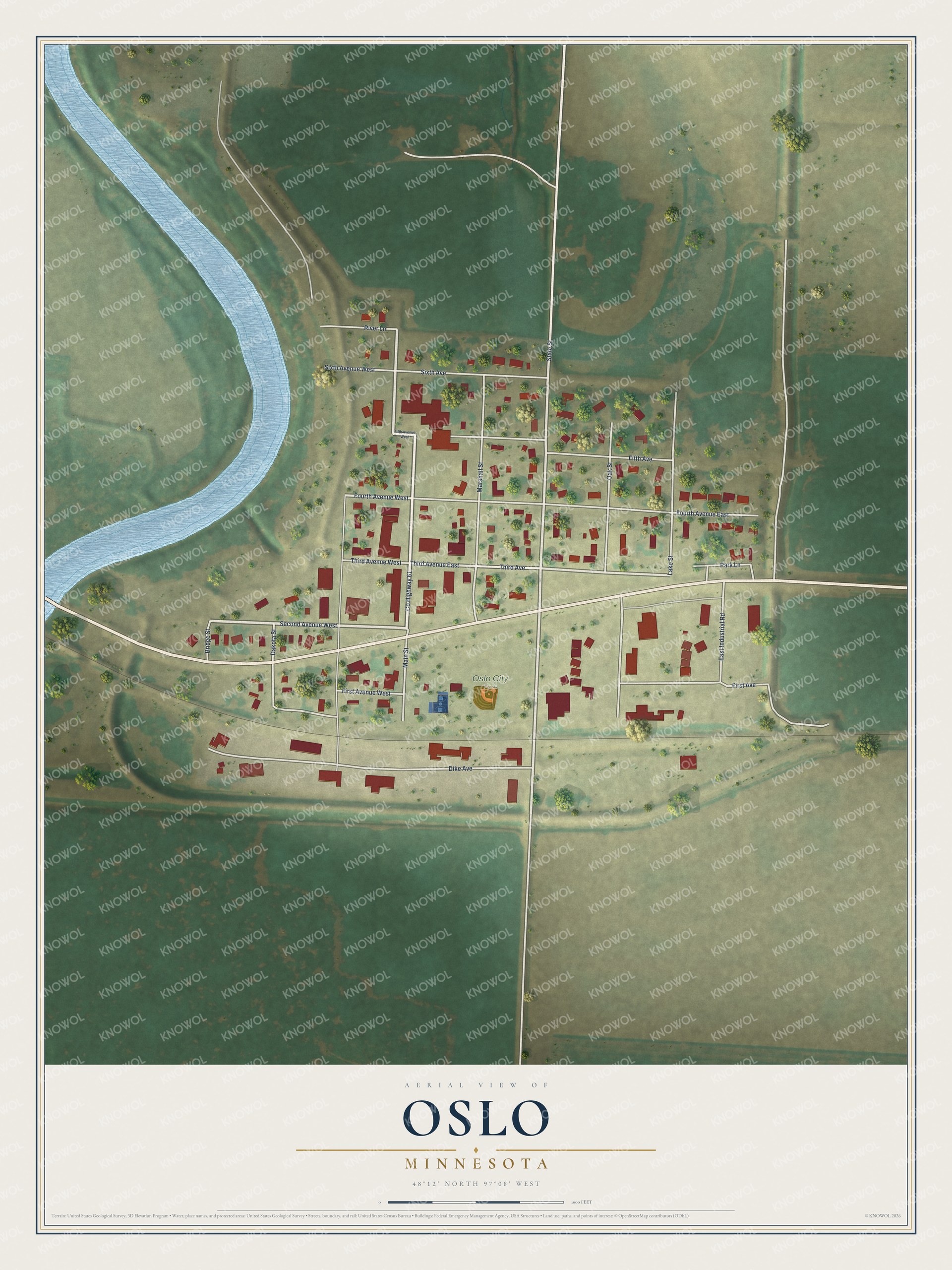 Watermarked full-map preview of Oslo, Minnesota