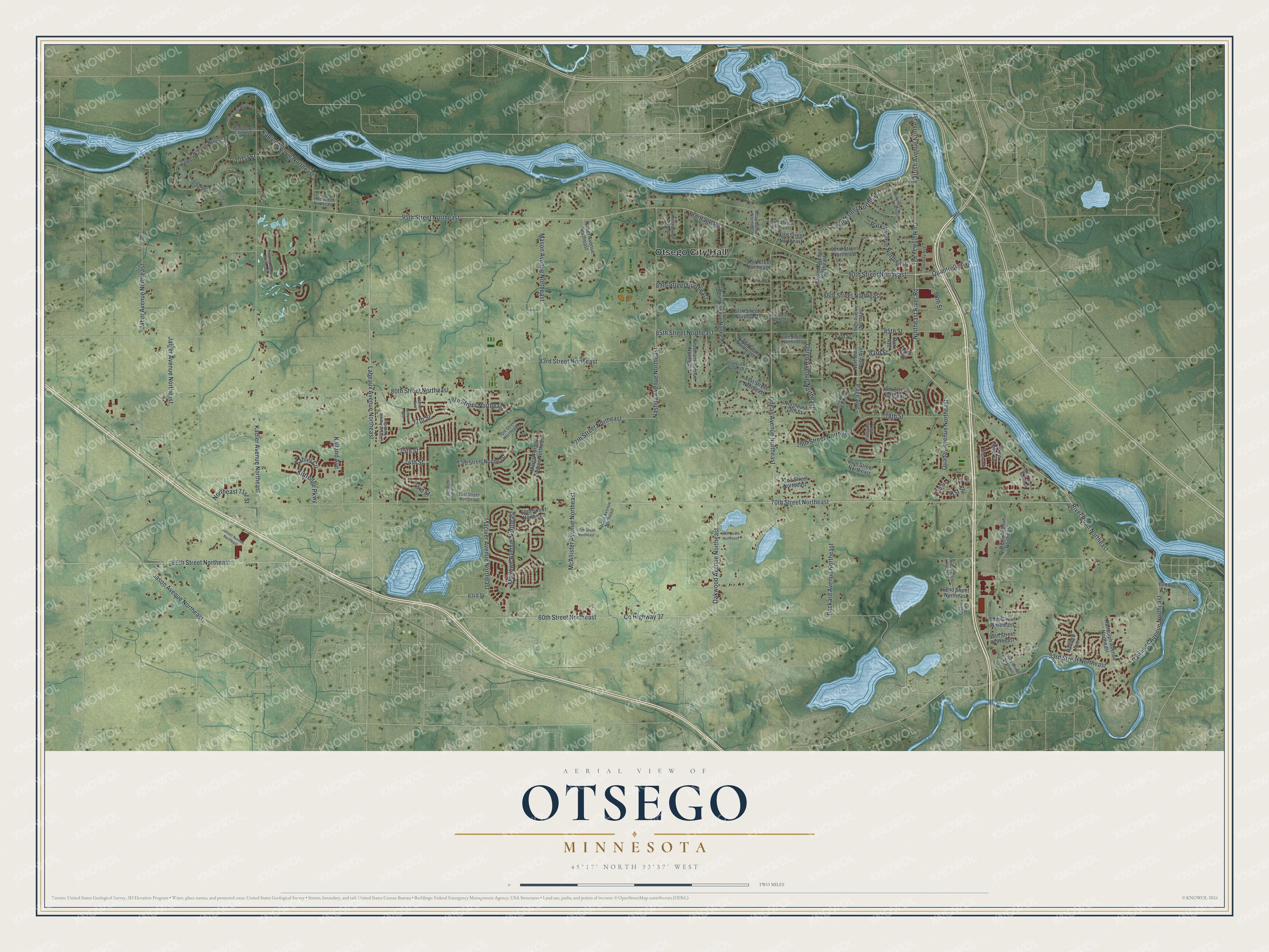Watermarked full-map preview of Otsego, Minnesota