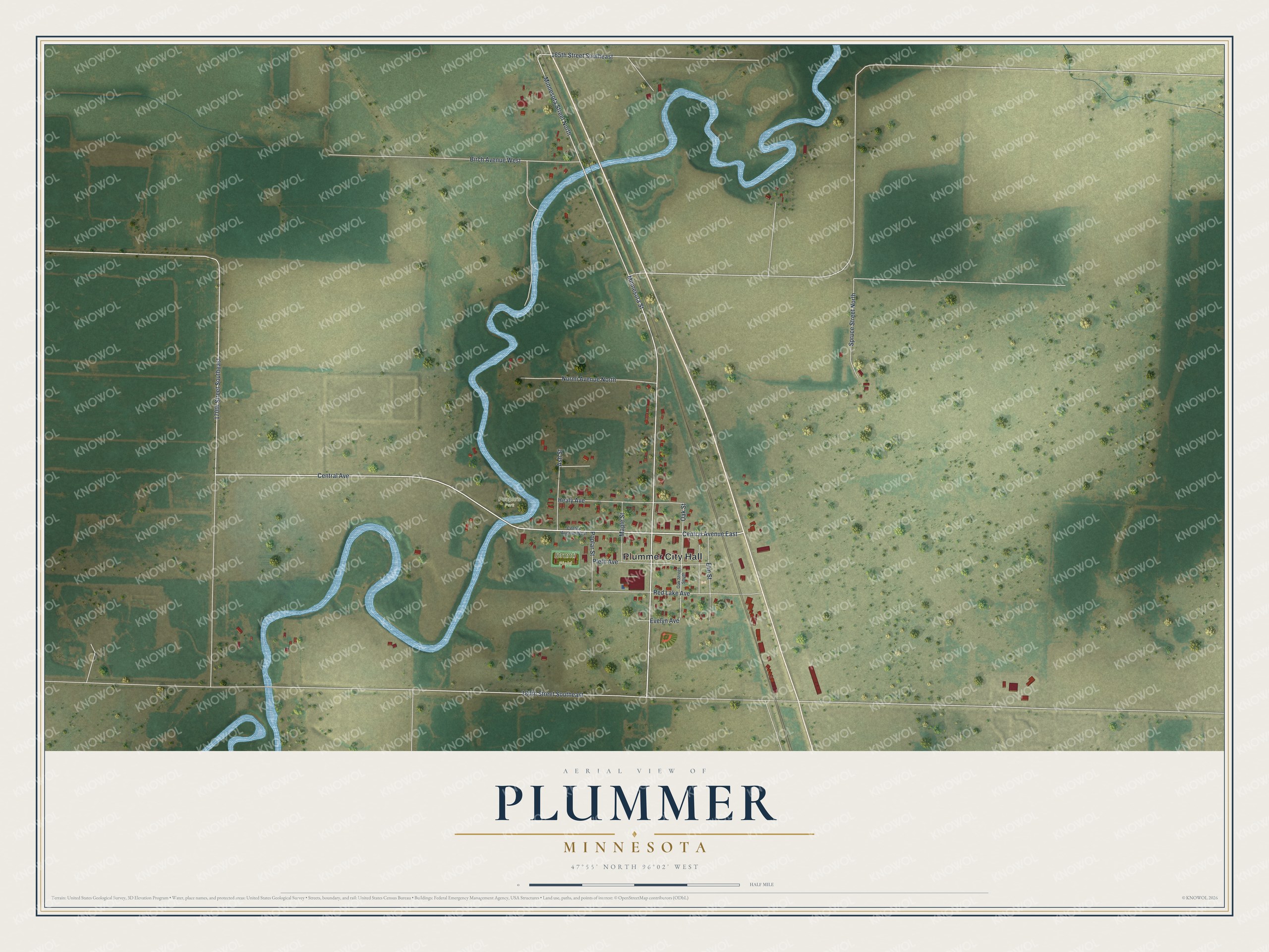Watermarked full-map preview of Plummer, Minnesota