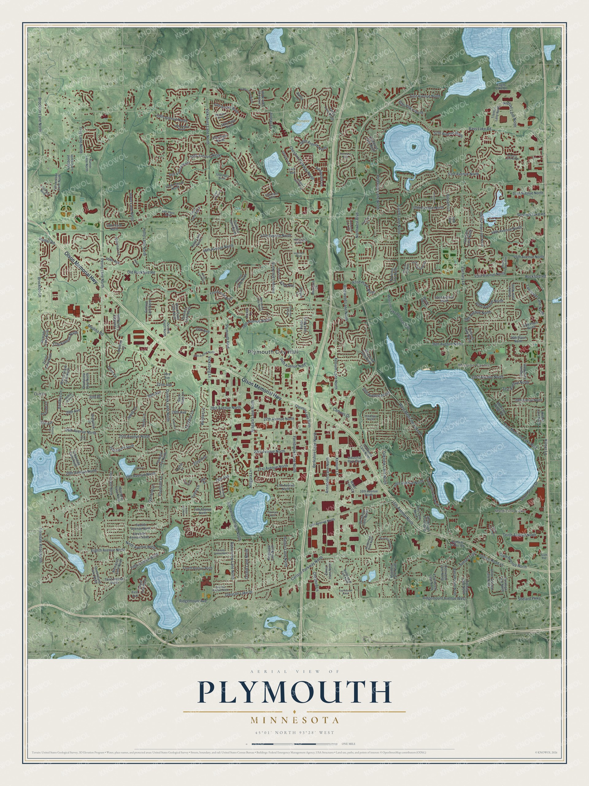Watermarked full-map preview of Plymouth, Minnesota
