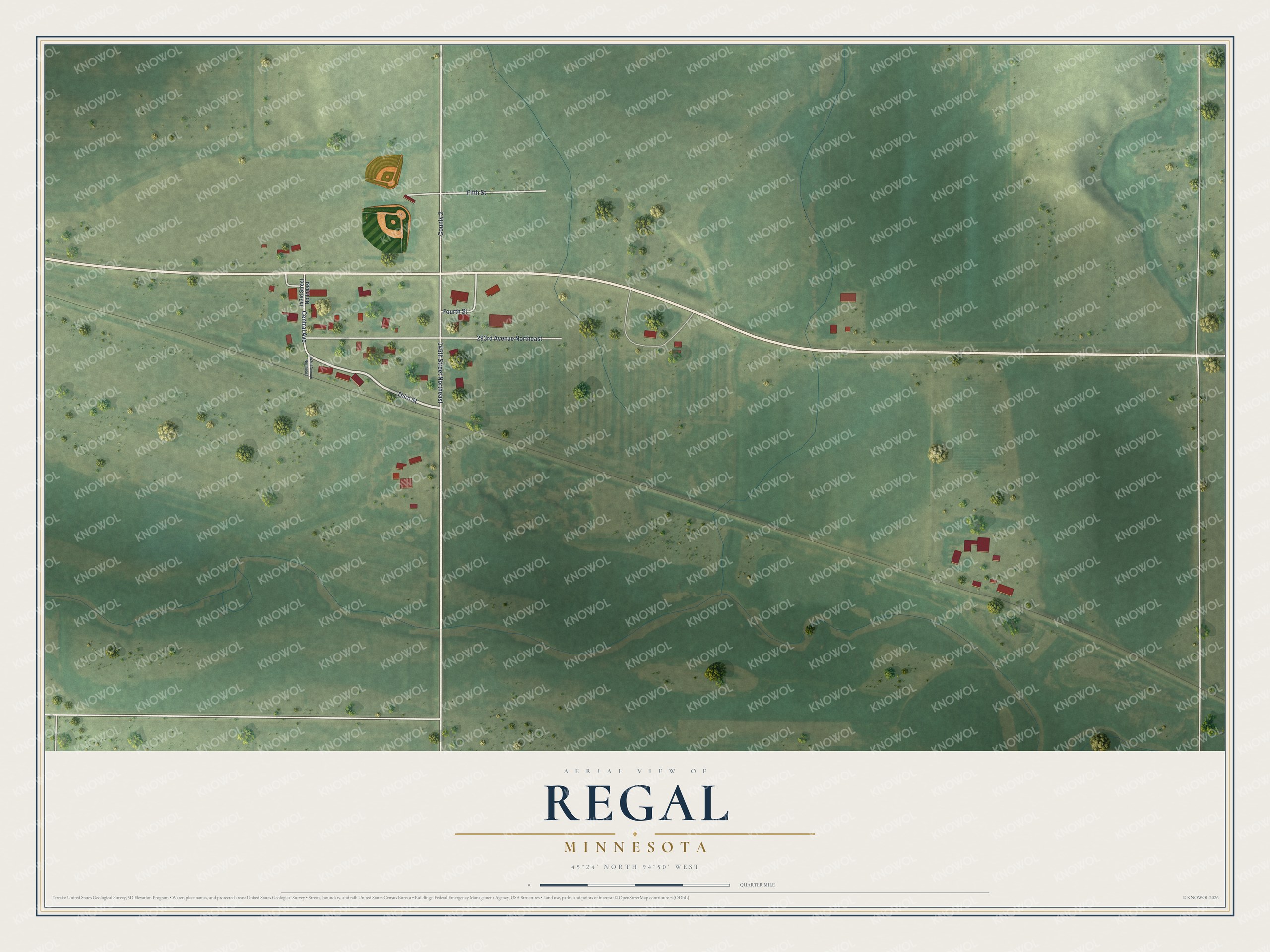 Watermarked full-map preview of Regal, Minnesota