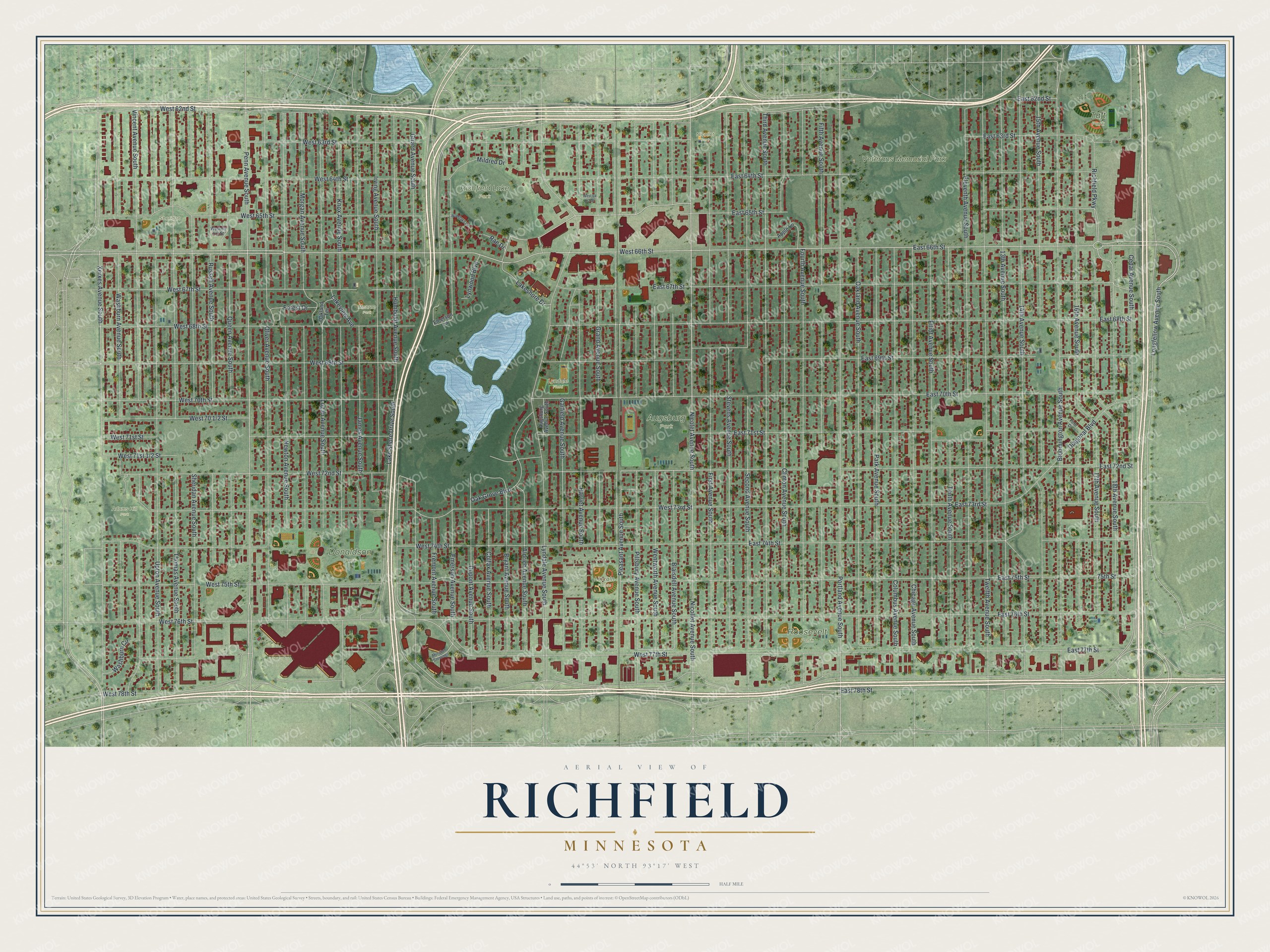 Watermarked full-map preview of Richfield, Minnesota