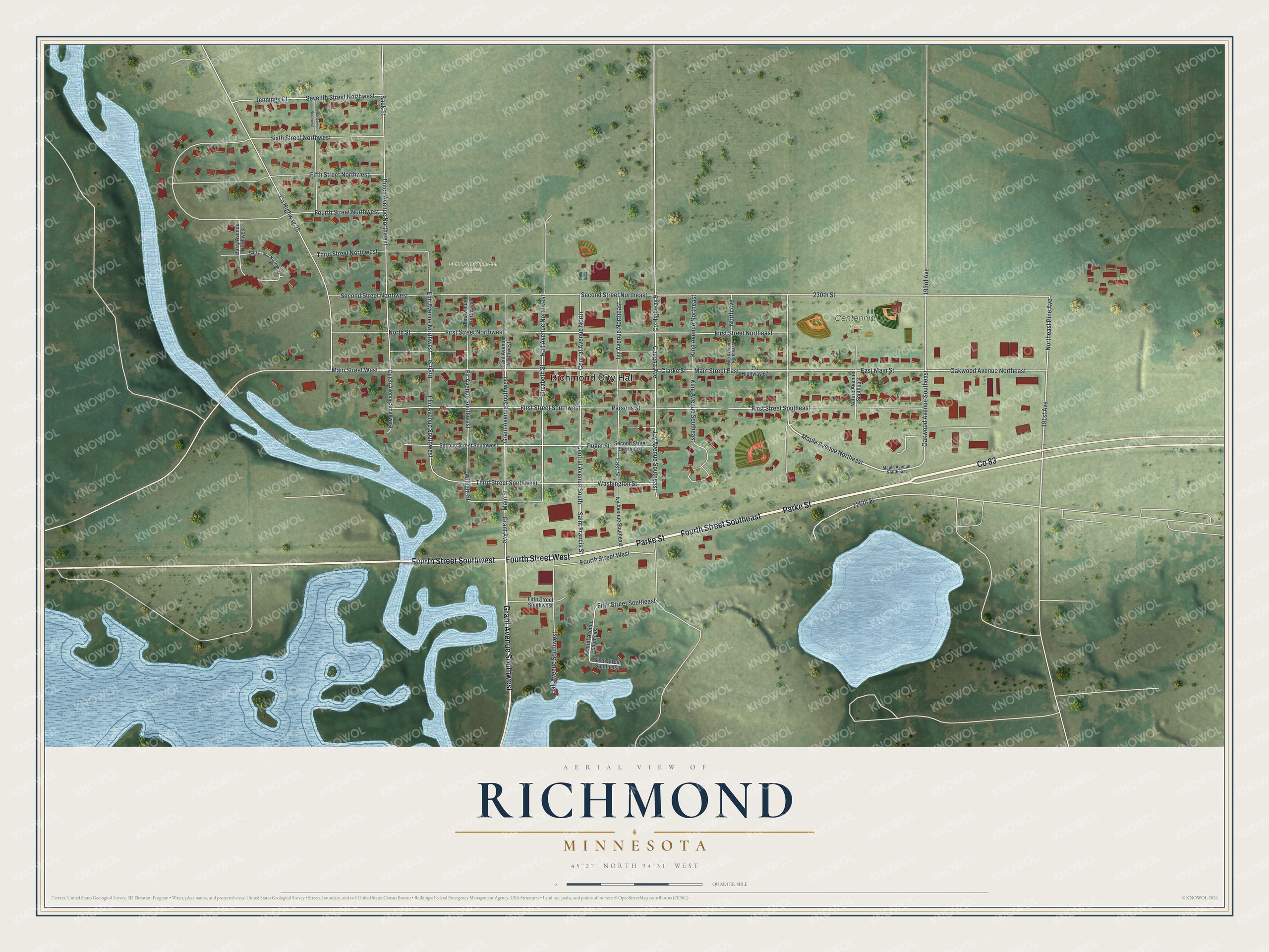 Watermarked full-map preview of Richmond, Minnesota