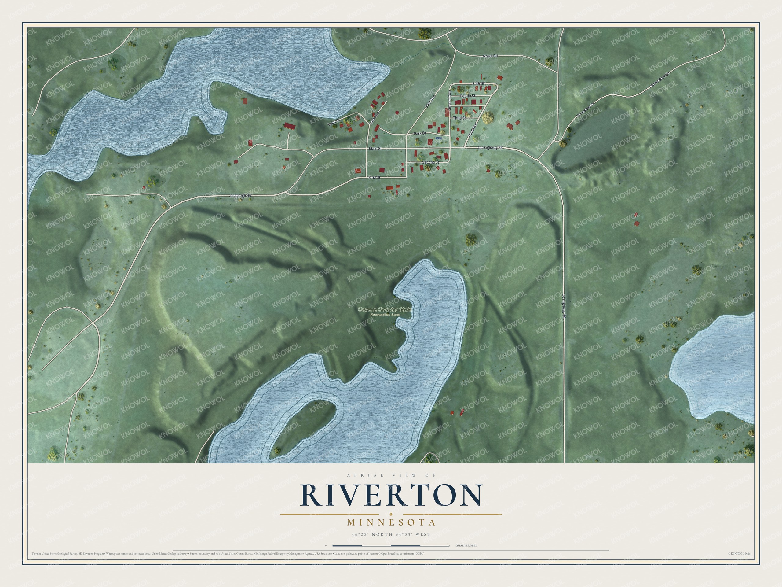 Watermarked full-map preview of Riverton, Minnesota