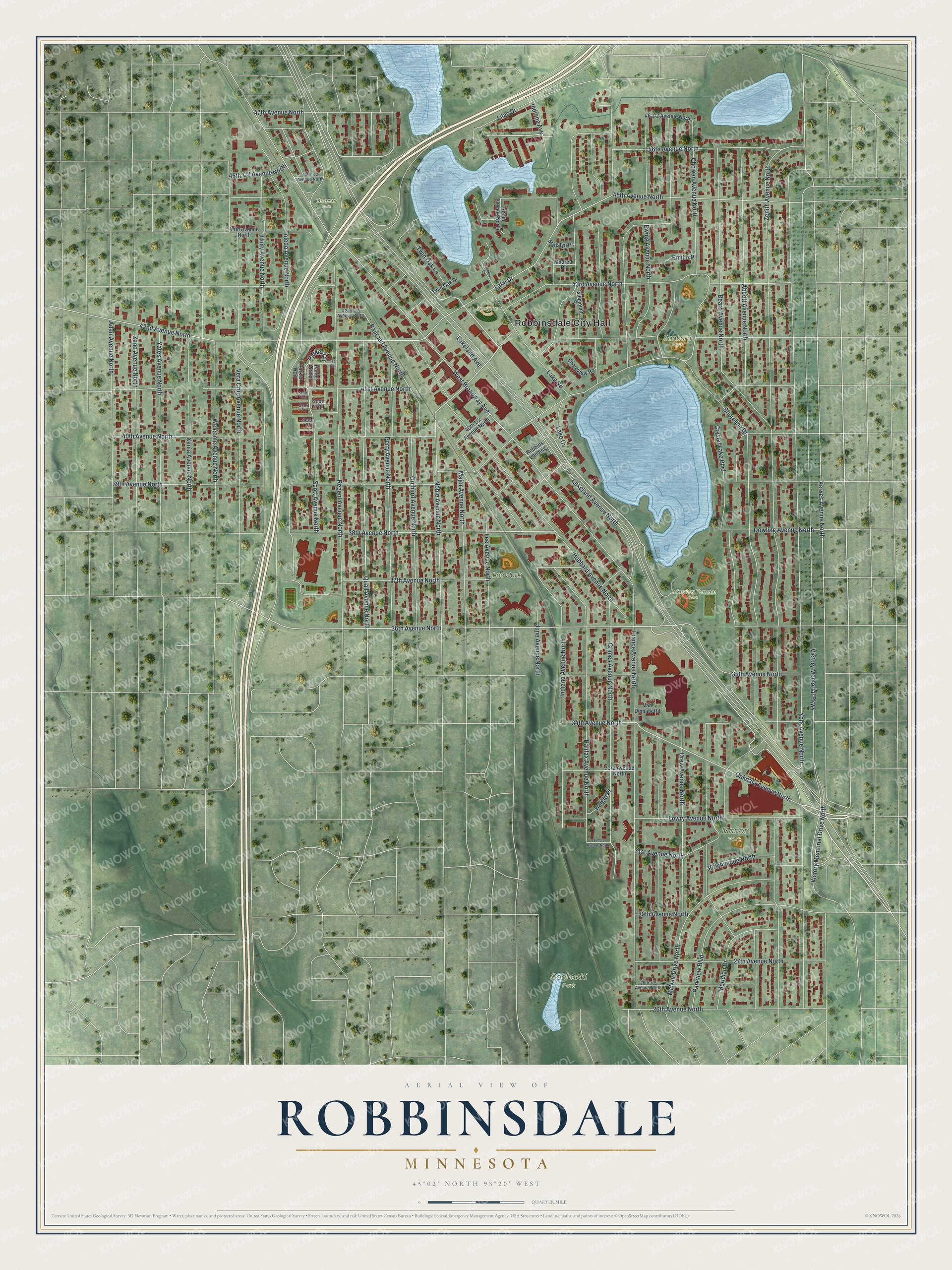 Watermarked full-map preview of Robbinsdale, Minnesota