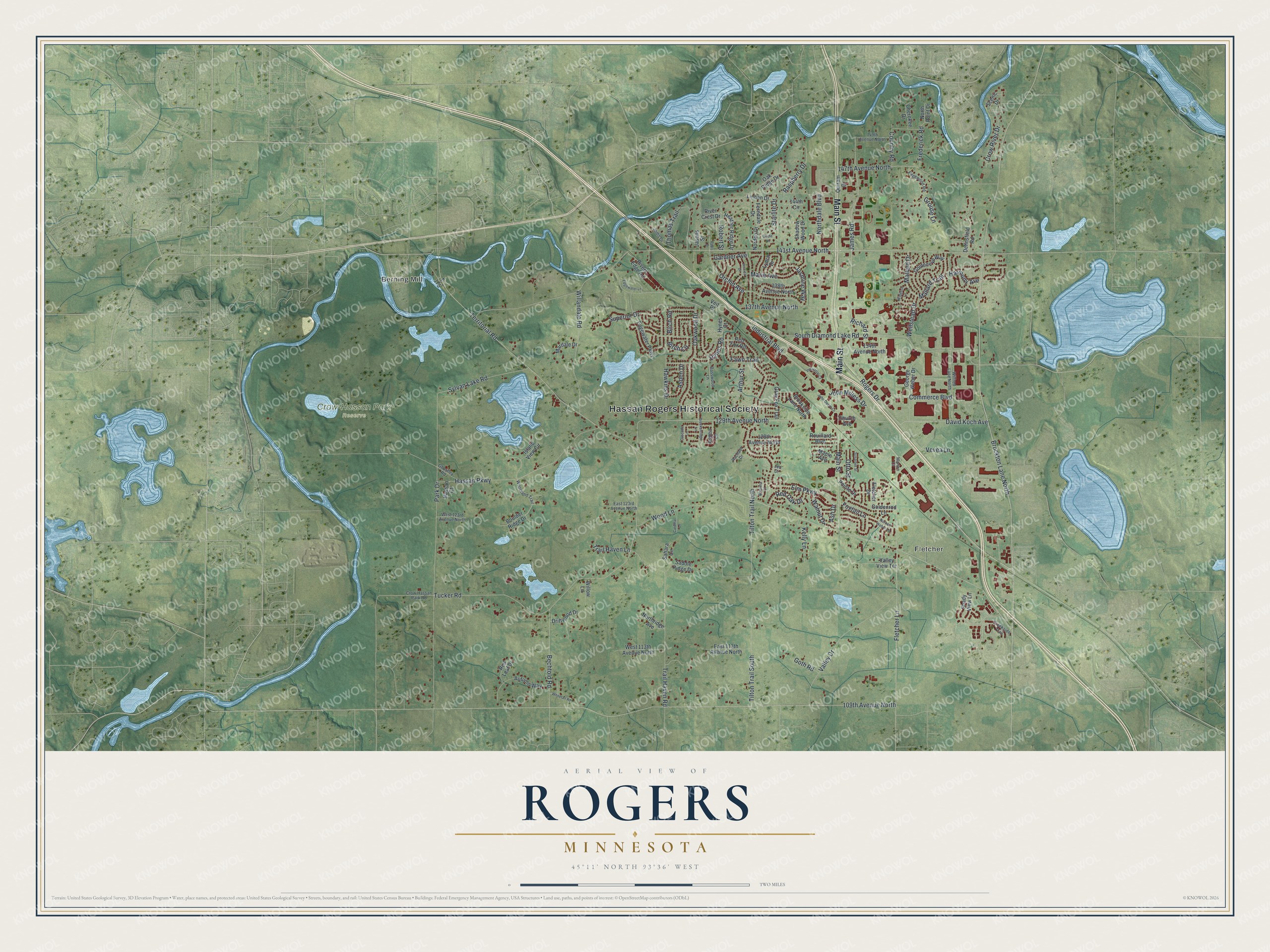 Watermarked full-map preview of Rogers, Minnesota