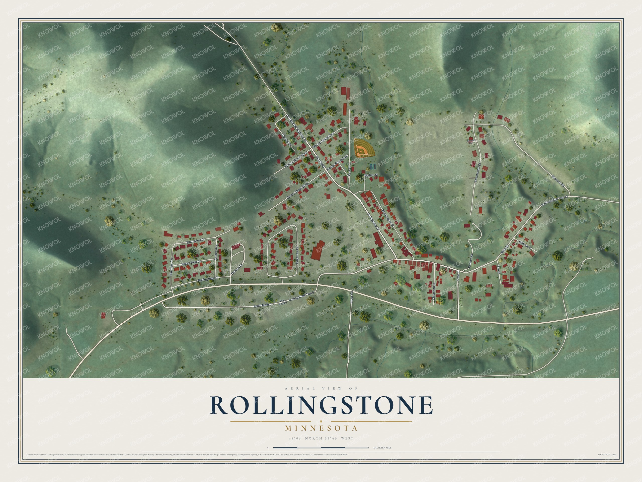 Watermarked full-map preview of Rollingstone, Minnesota