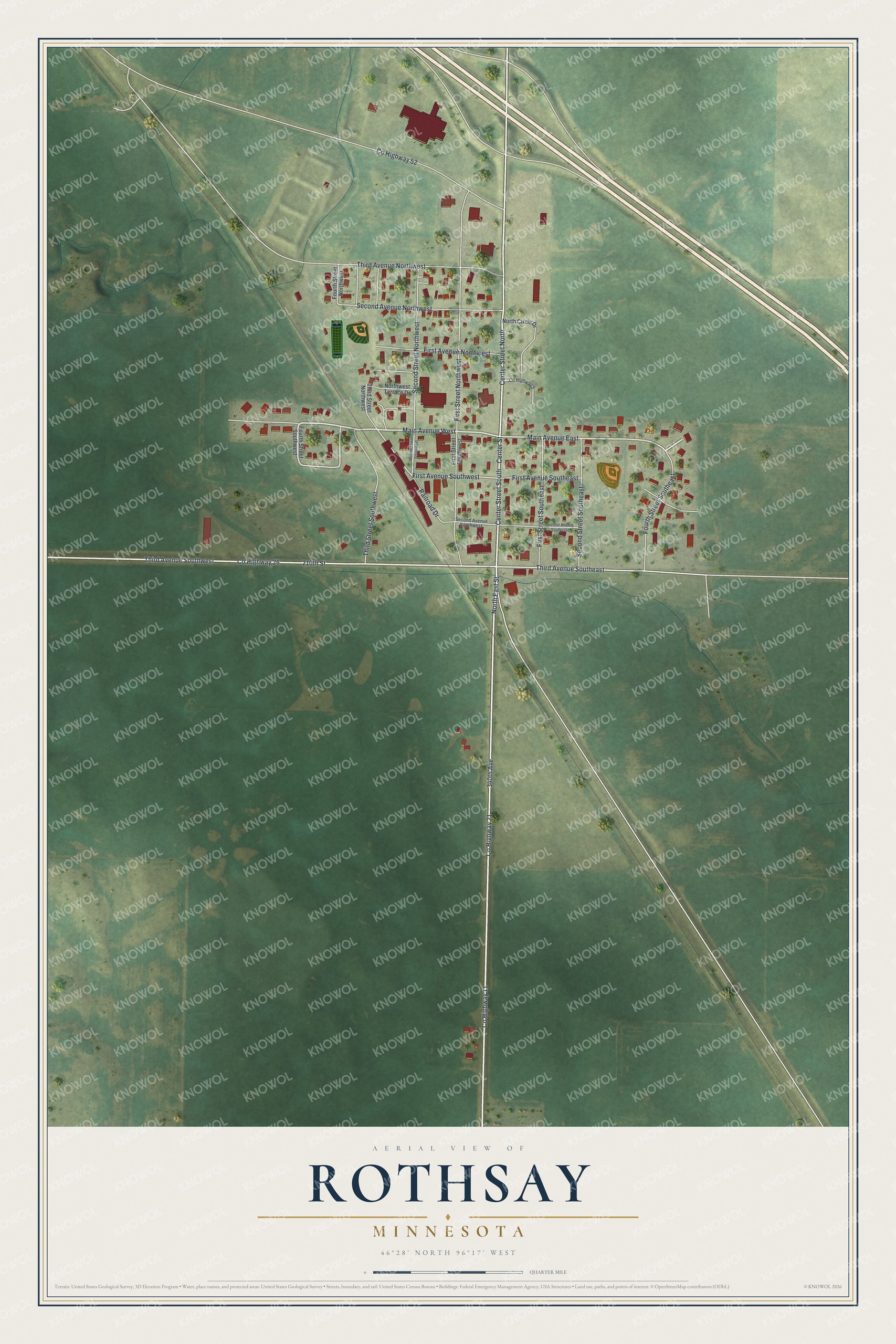 Watermarked full-map preview of Rothsay, Minnesota