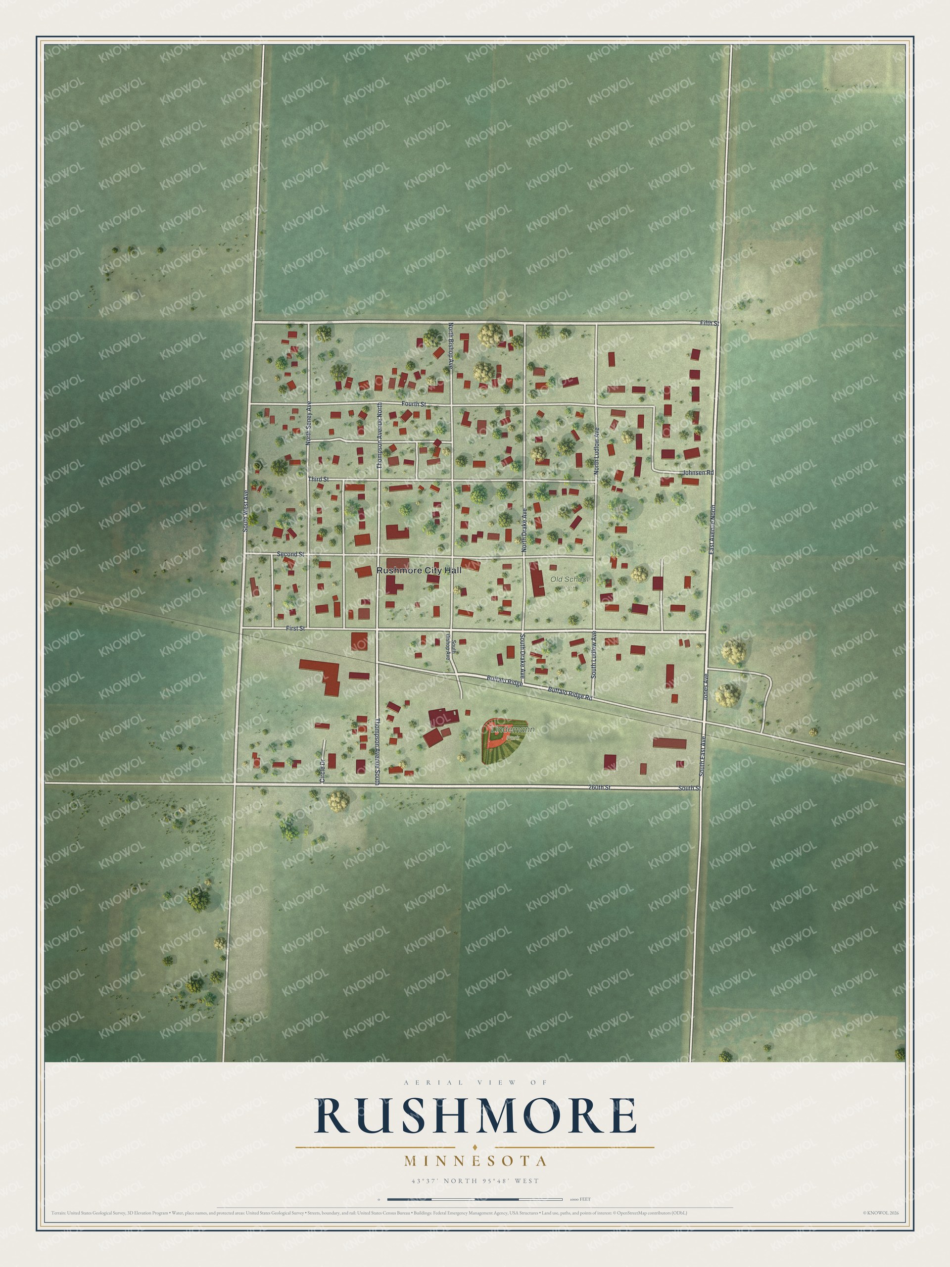 Watermarked full-map preview of Rushmore, Minnesota