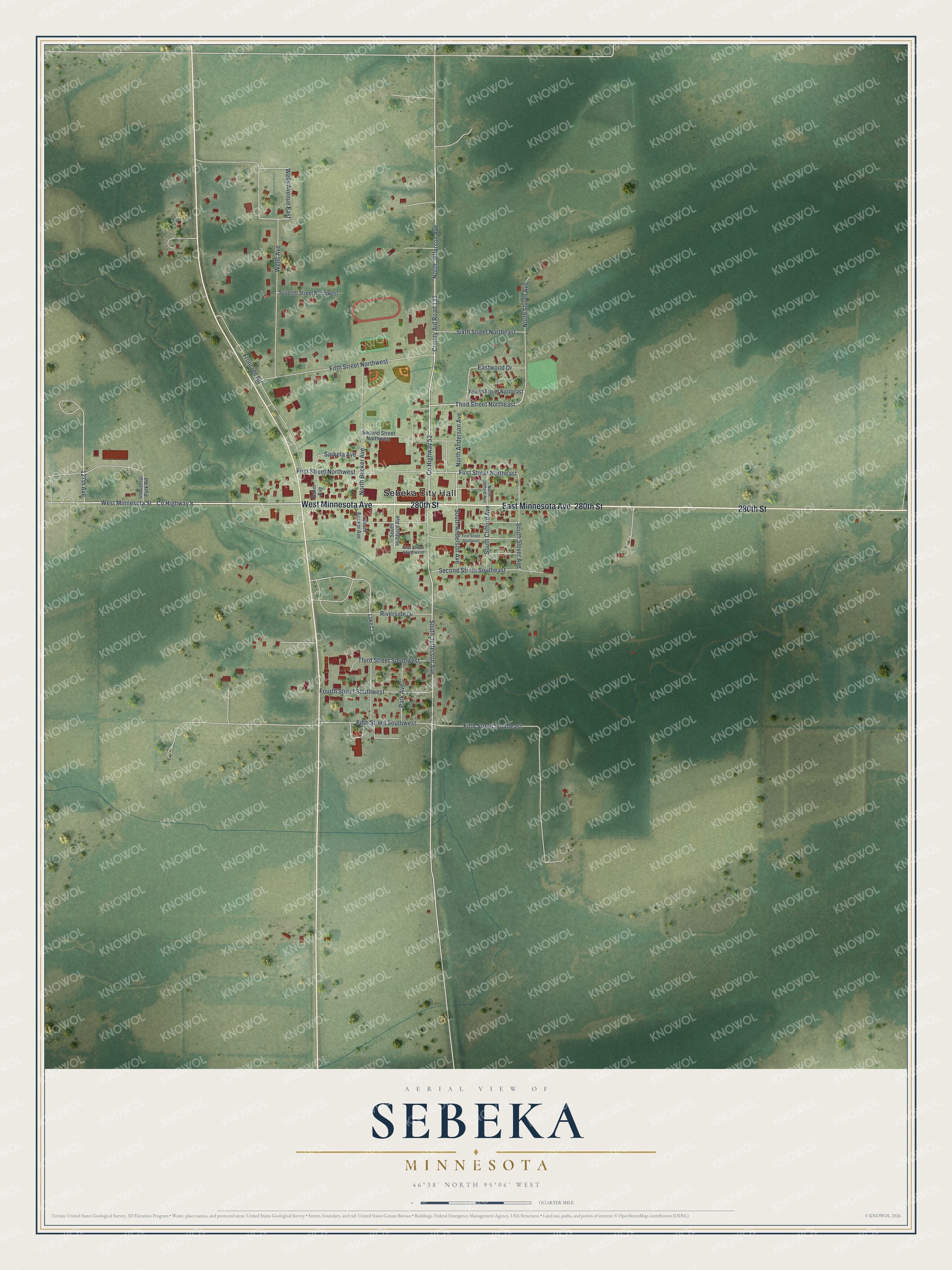 Watermarked full-map preview of Sebeka, Minnesota