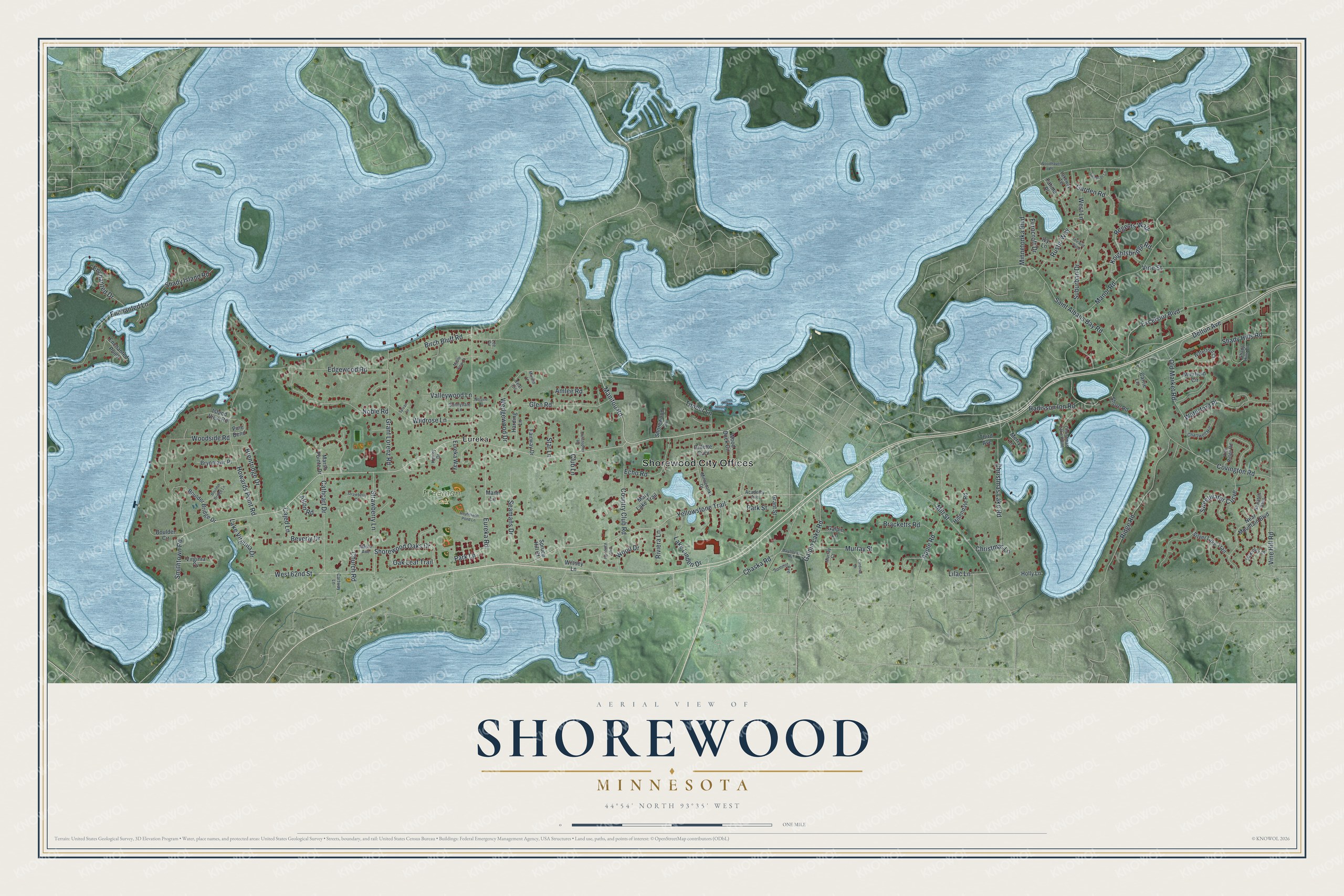 Watermarked full-map preview of Shorewood, Minnesota