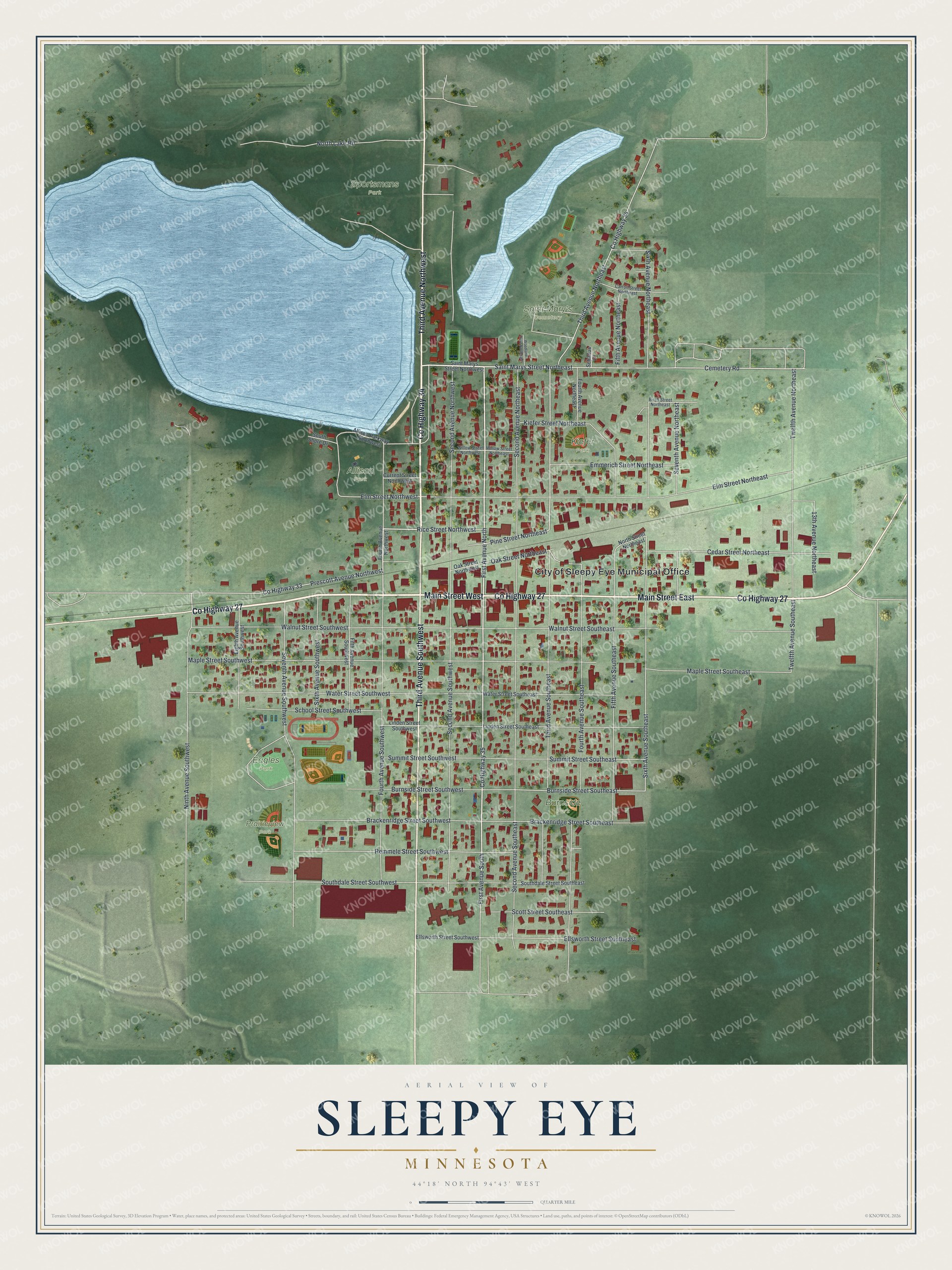 Watermarked full-map preview of Sleepy Eye, Minnesota