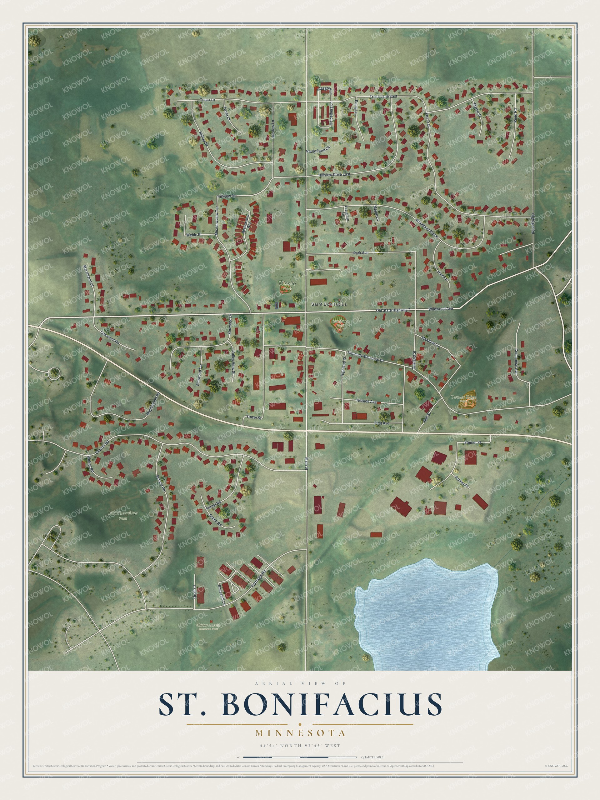 Watermarked full-map preview of St. Bonifacius, Minnesota